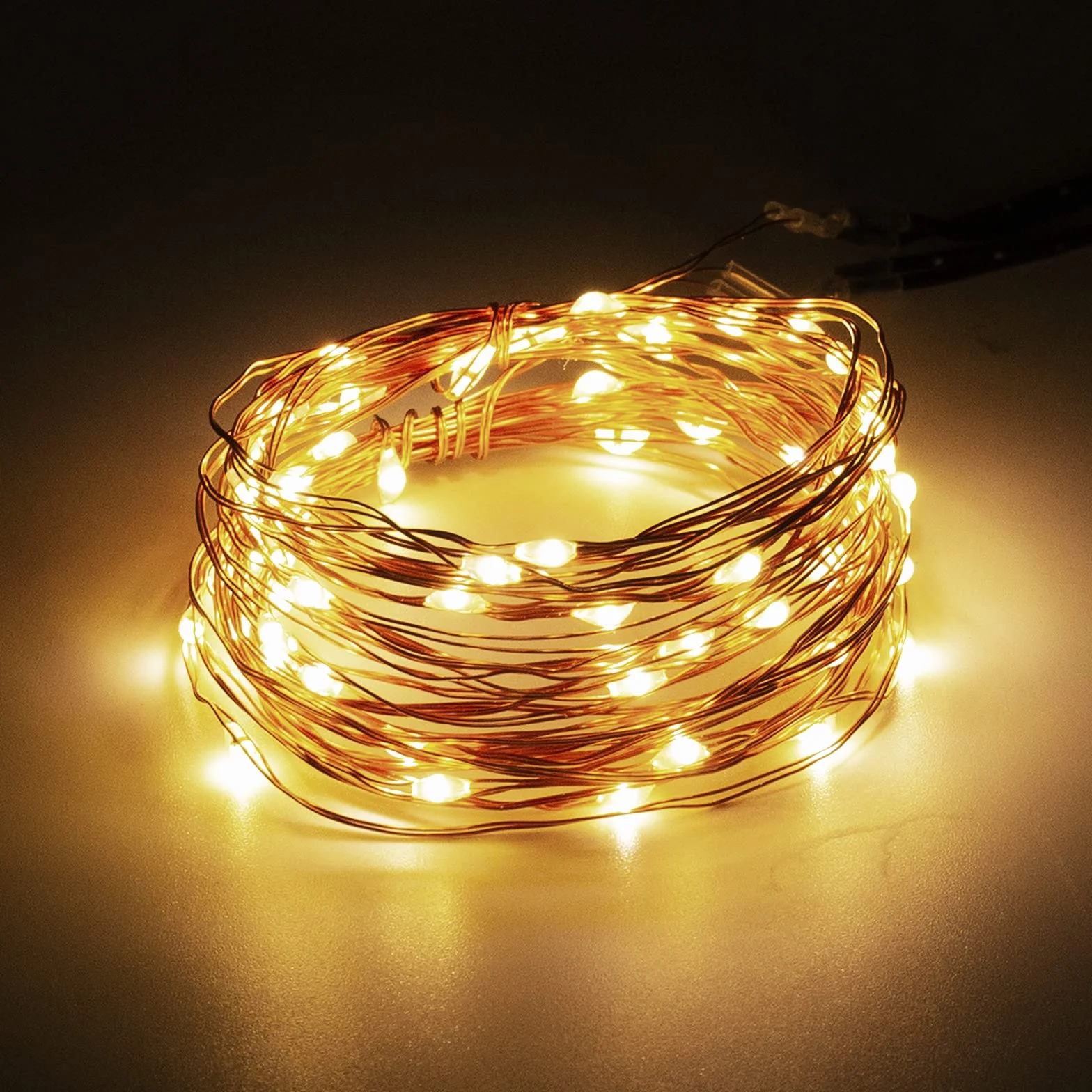 Yizhet Łańcuch świetlny LED 5m 50 Led micro USB drut miedziany ciepła biel