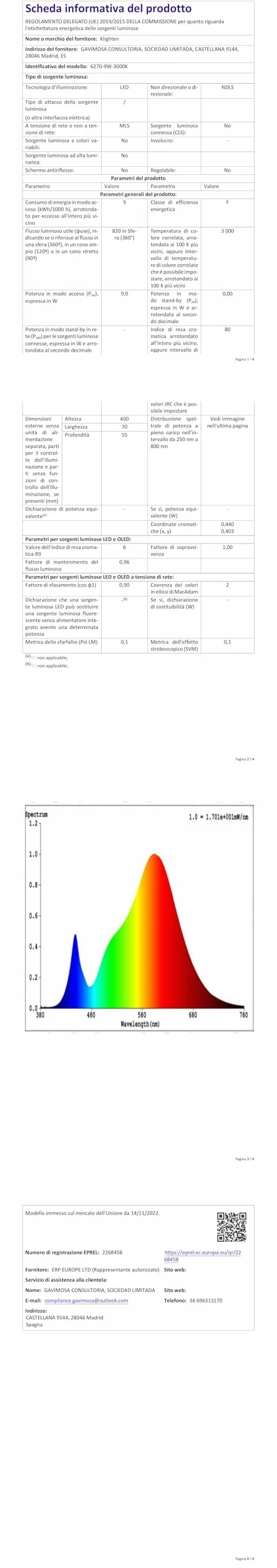 Klighten Łazienkowa lampa LED 9 W 40 cm IP44 kinkiet lustro łazienkowe 600 lumenów 110-240 V 3000 K ciepła biel