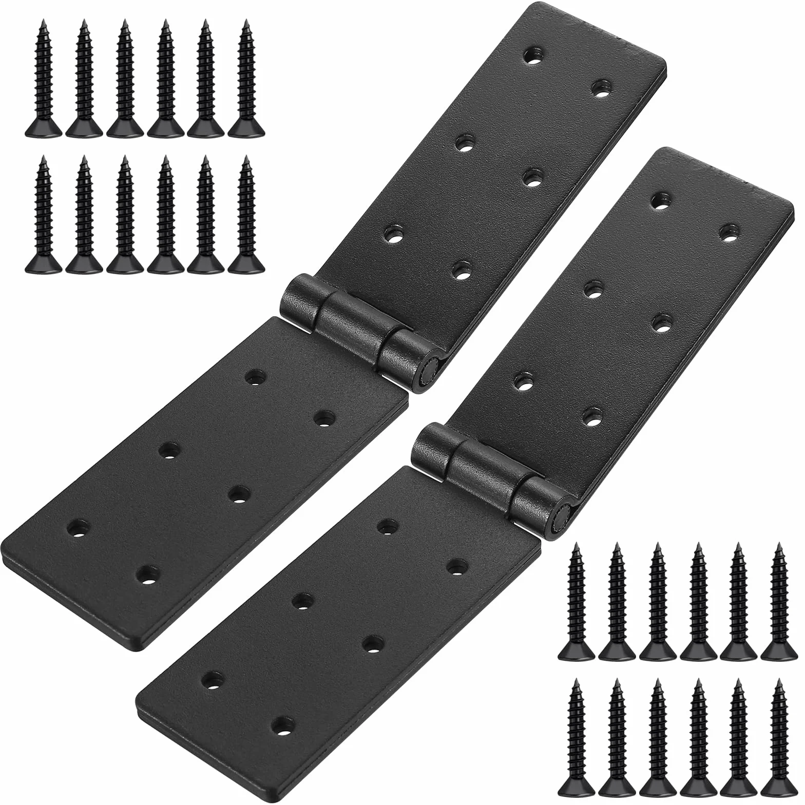 żelazne zawiasy składane 2 sztuki 198 x 40 mm 12 otworów montażowych
