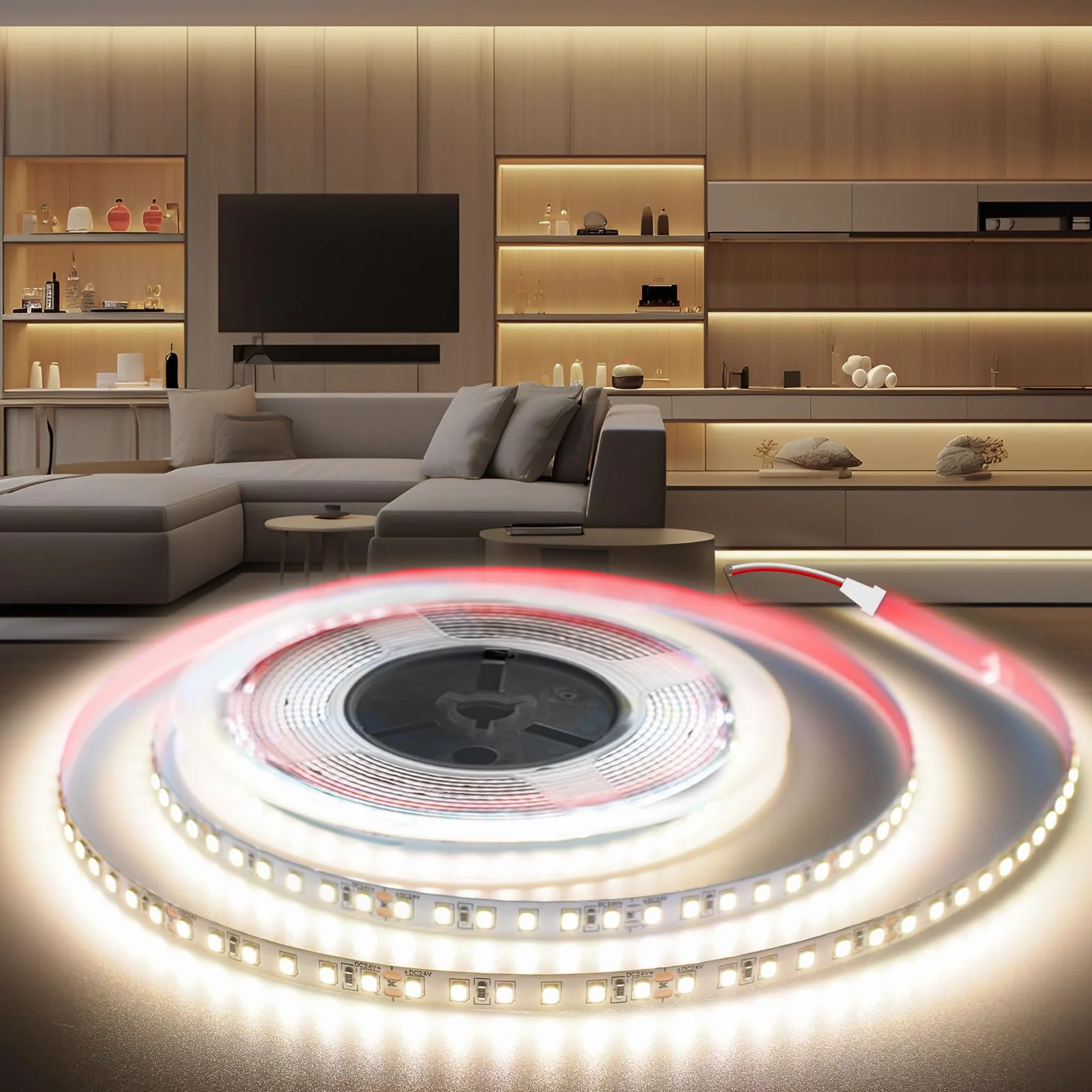 Taśma LED 12V 5M Naturalna Biel 4000K 120LEDs/M IP20 5mm Elastyczna Samoprzylepna