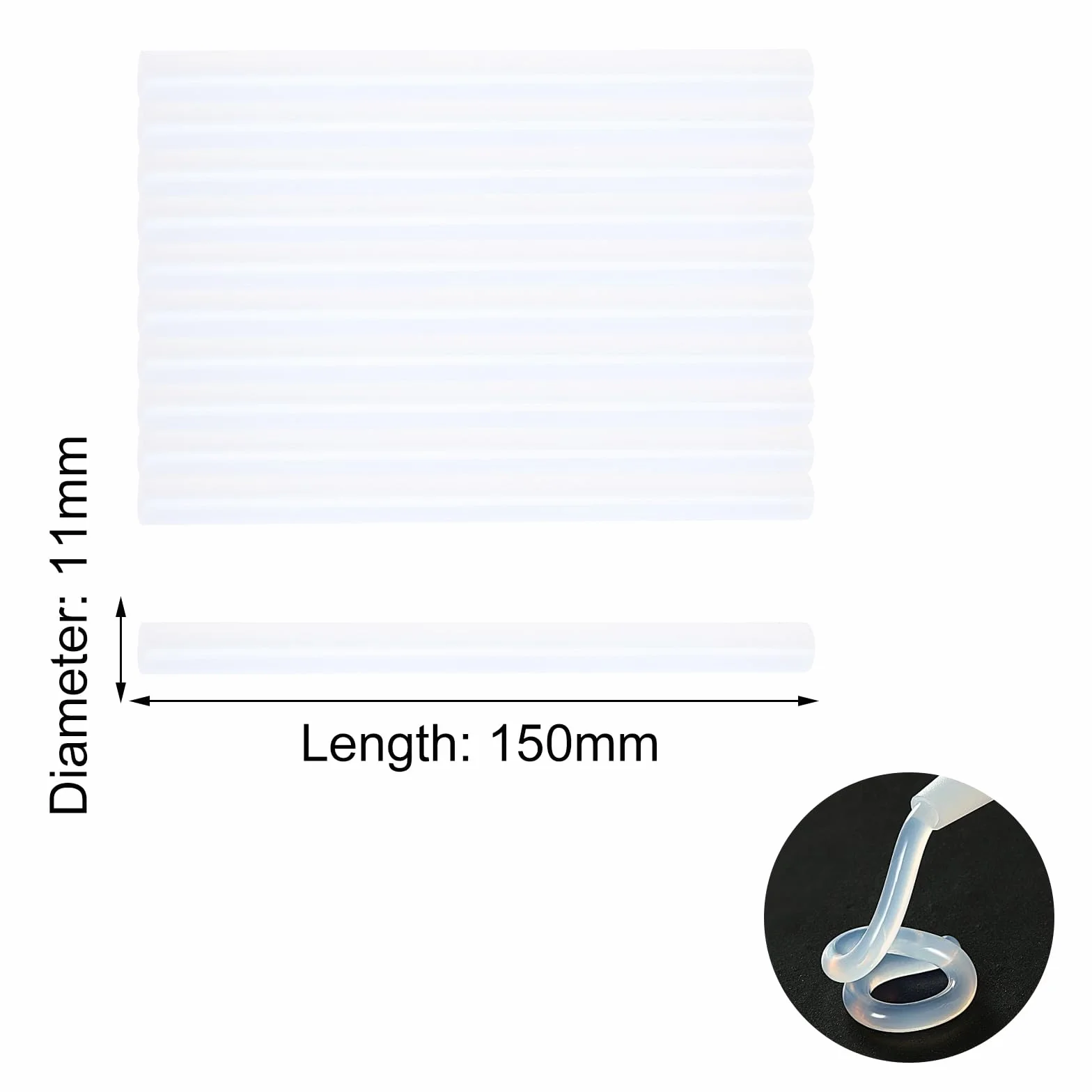 Pistolety do klejenia na gorąco 28 sztuk, wkłady EVA 11×150 mm przezroczyste