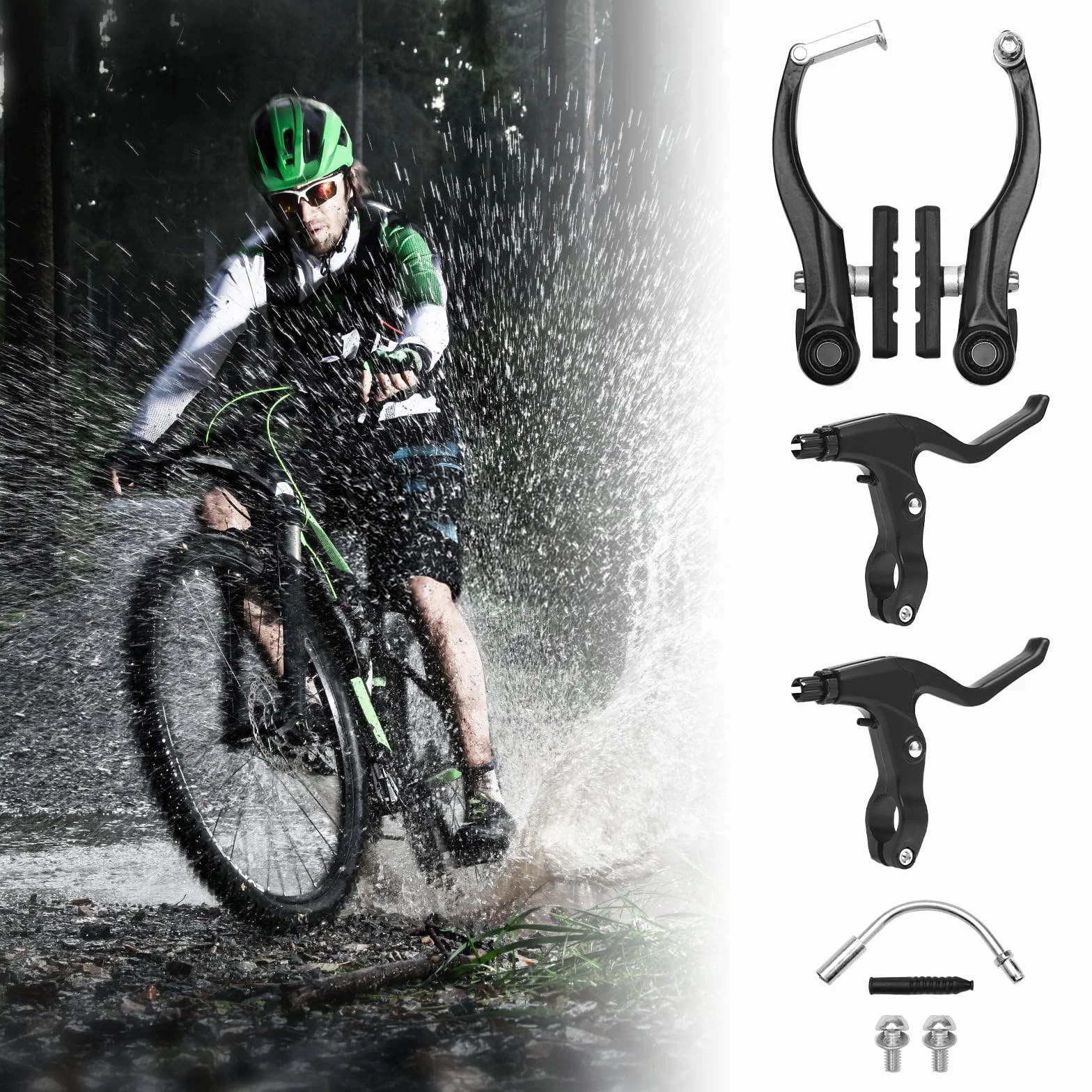 Shimano V-Brake Aluminiowy Zestaw Hamulców Górskich, Przód i Tył, Zamiennik do Rowerów
