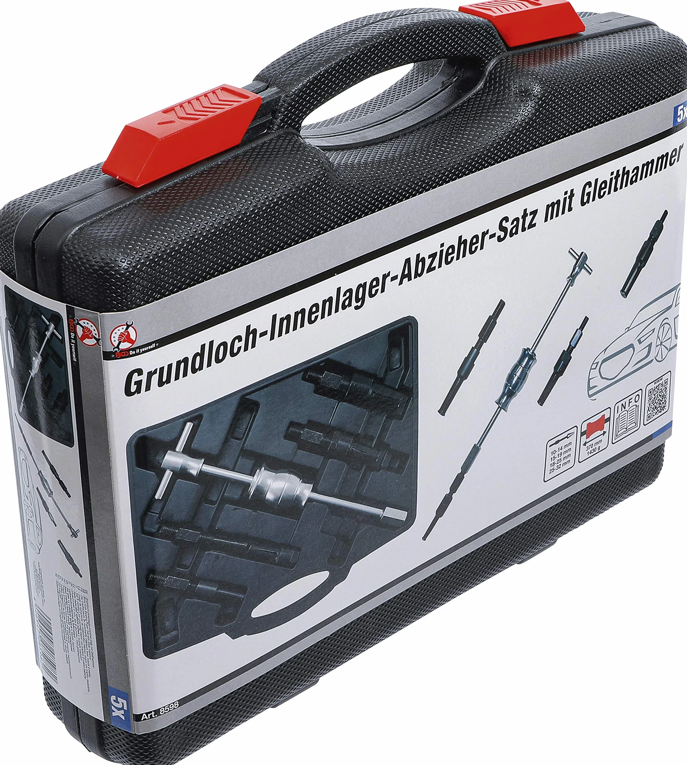 BGS Diy 8598 Zestaw ściągaczy do łożysk wewnętrznych z młotkiem bezwładnościowym 5 szt.