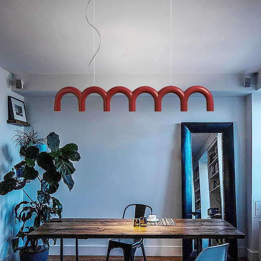 Lampa Zawieszona LED Nowoczesna Czarna Kształt U Białe Światło Do Kuchni Salonu