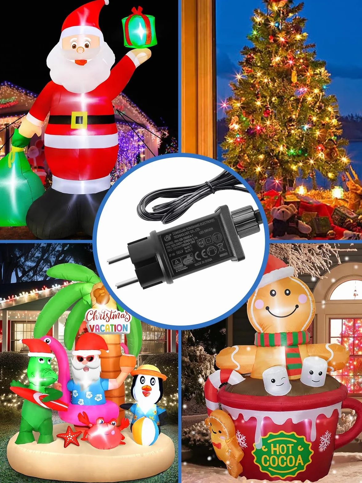 Nadmuchiwany adapter 12 V 1,5 A IP44 wodoodporny transformator zasilacz do LED
