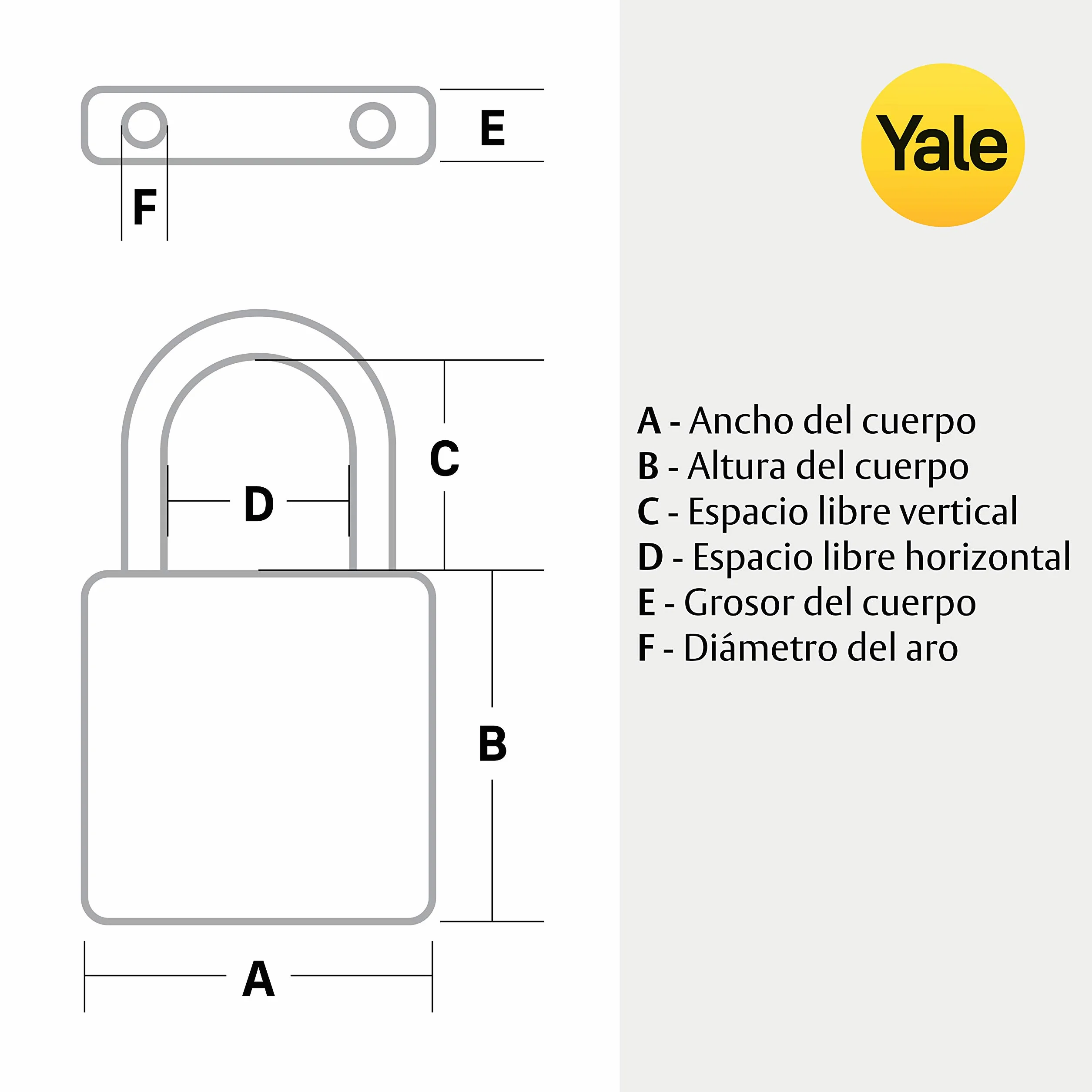 Yale Y125B/50/129/1 Kłódka Stalowa Laminowana 56mm do Użytku na Zewnątrz 3 Klucze