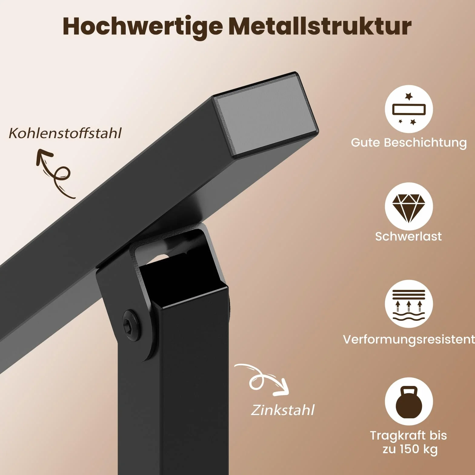 COSTWAY Poręcz schodowa montaż boczny 104 cm elastyczna regulacja kąta