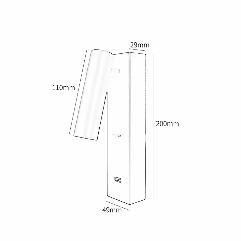 Złoty kinkiet do czytania przy łóżku, mini metalowy kinkiet ścienny z portem USB, regulowany kinkiet 350°+90°, nowoczesne kinkiety LED, minimalistyczne kinkiety oświetleniowe