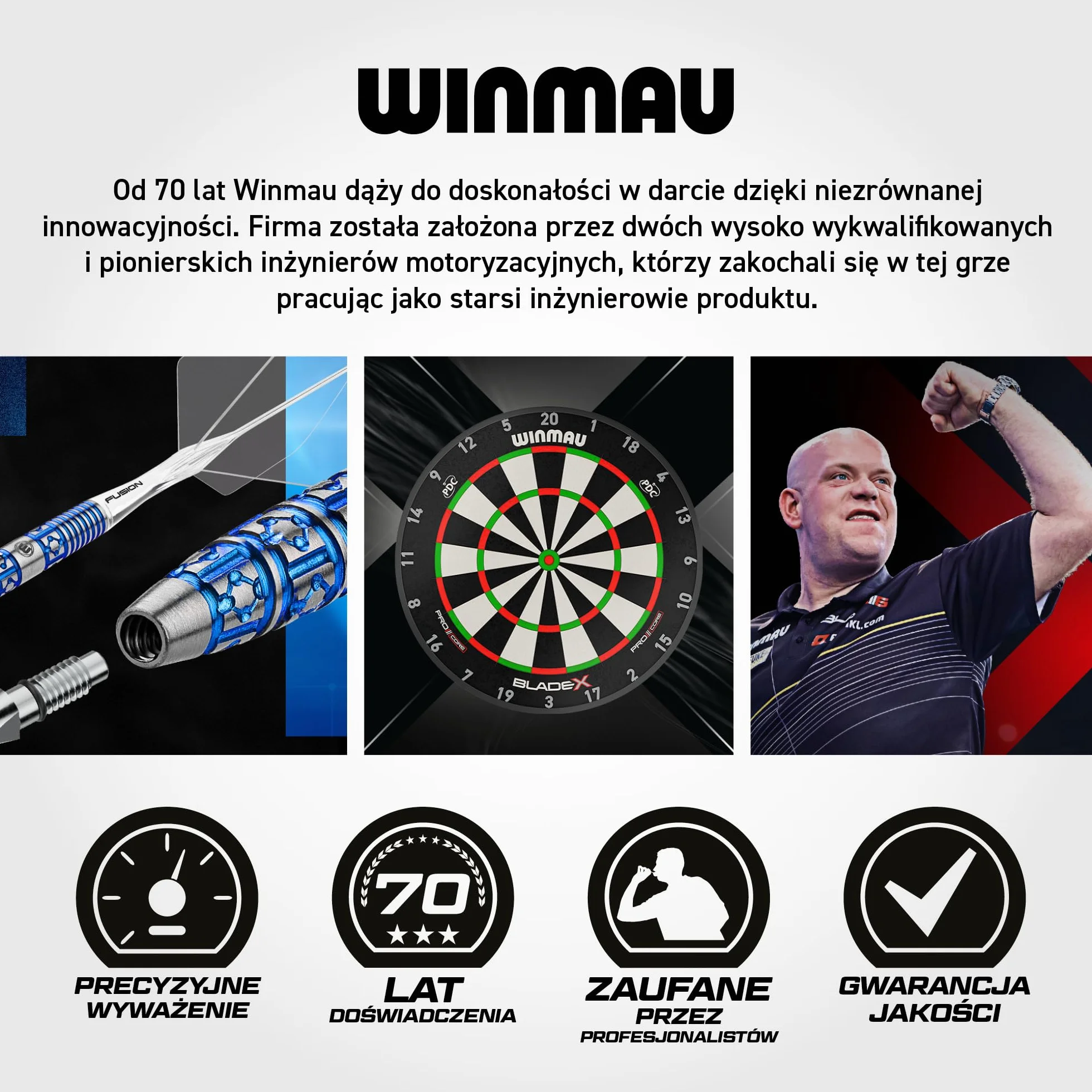 WINMAU Joe Cullen Special Edition profesjonalny zestaw rzutek 90% wolframu z loczkami i trzonami (trzonki)