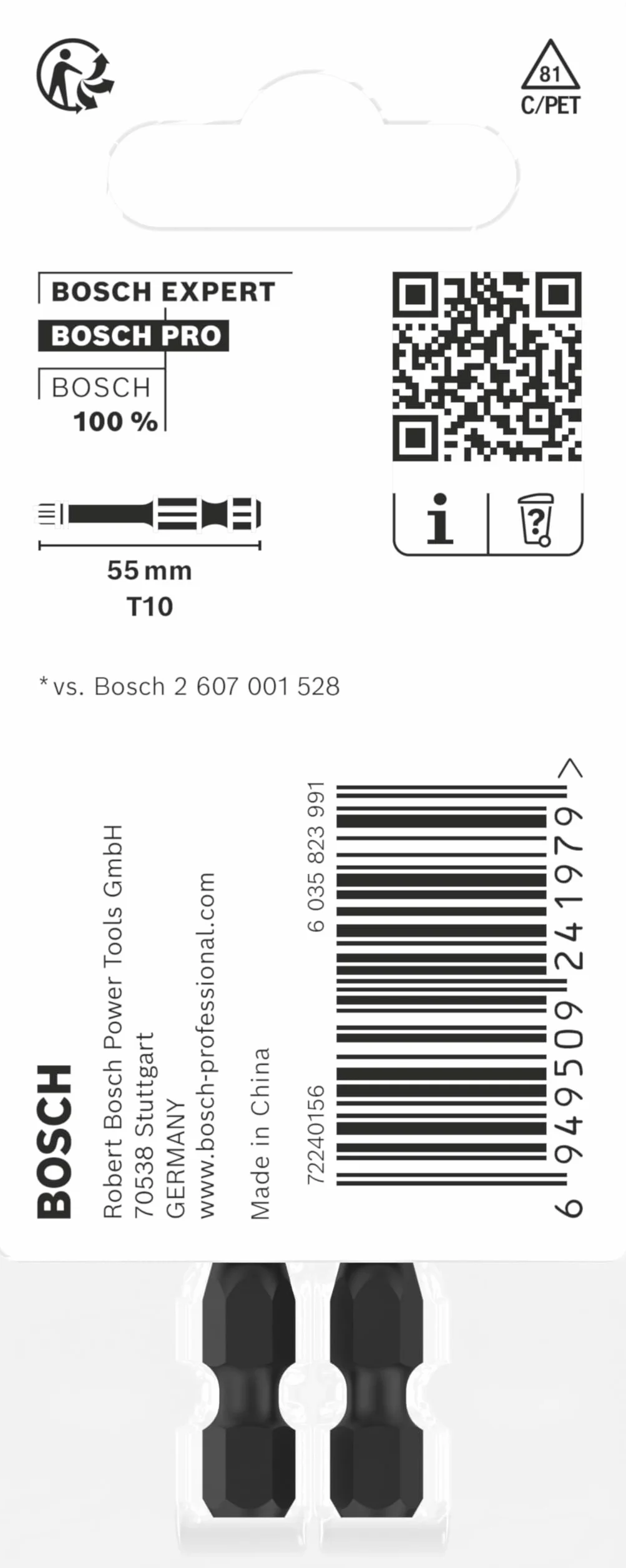 Bosch 2x PRO Torx Impact Bit 125 x 50 mm