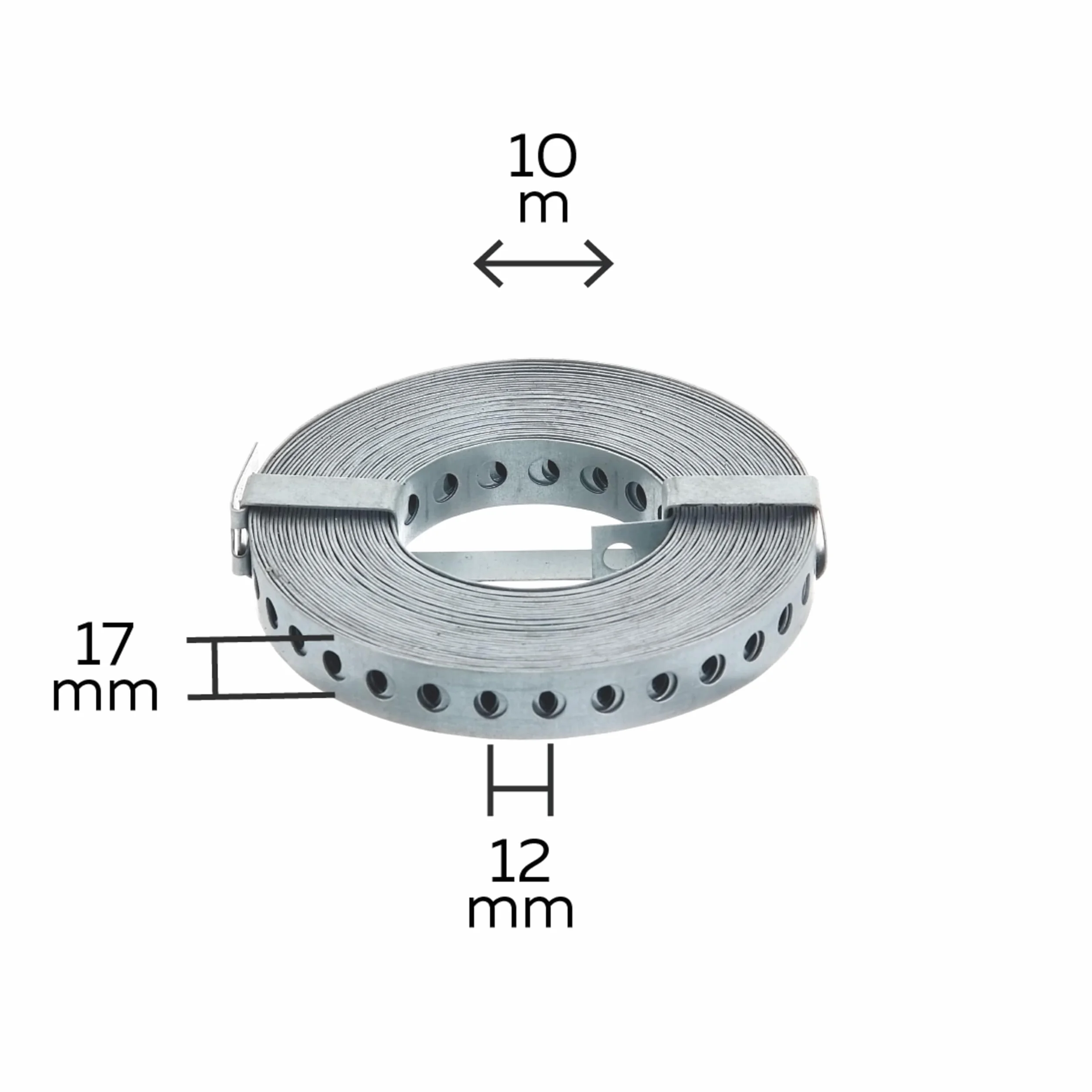 Alberts 334208 Taśma perforowana ocynkowana Sendzimira 17 mm x 10 m z kasetą odwijającą