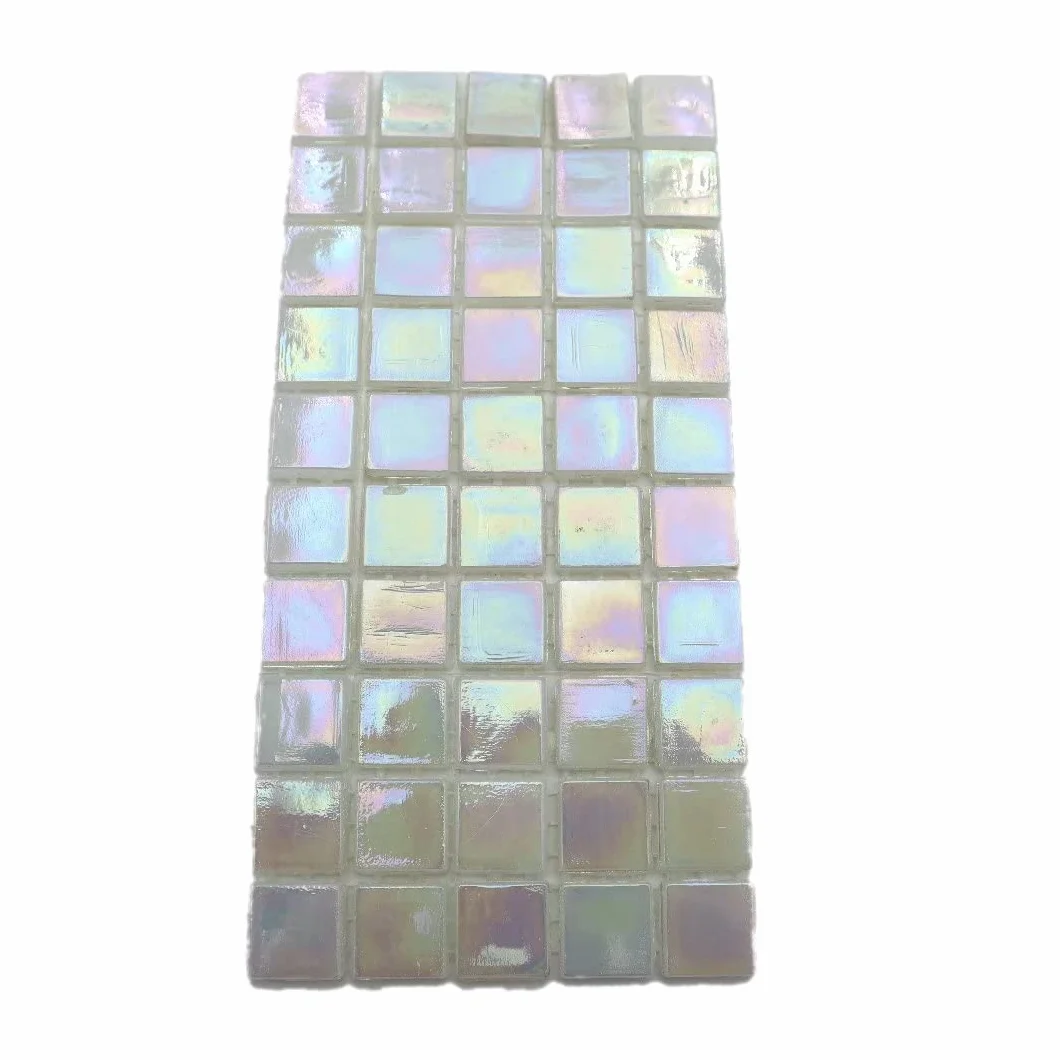 Błyszcząca mozaika szklana biała 1,5 x 1,5 cm 5 x 10 sztuk