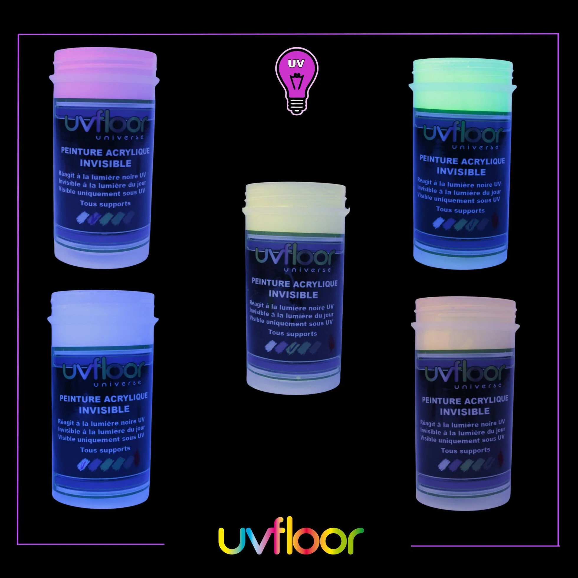 Farba UV Fluo Orange 100ml Niewidzialna Czarne i Ultrafioletowe Światło 365 nm Ultra Pigmentowana