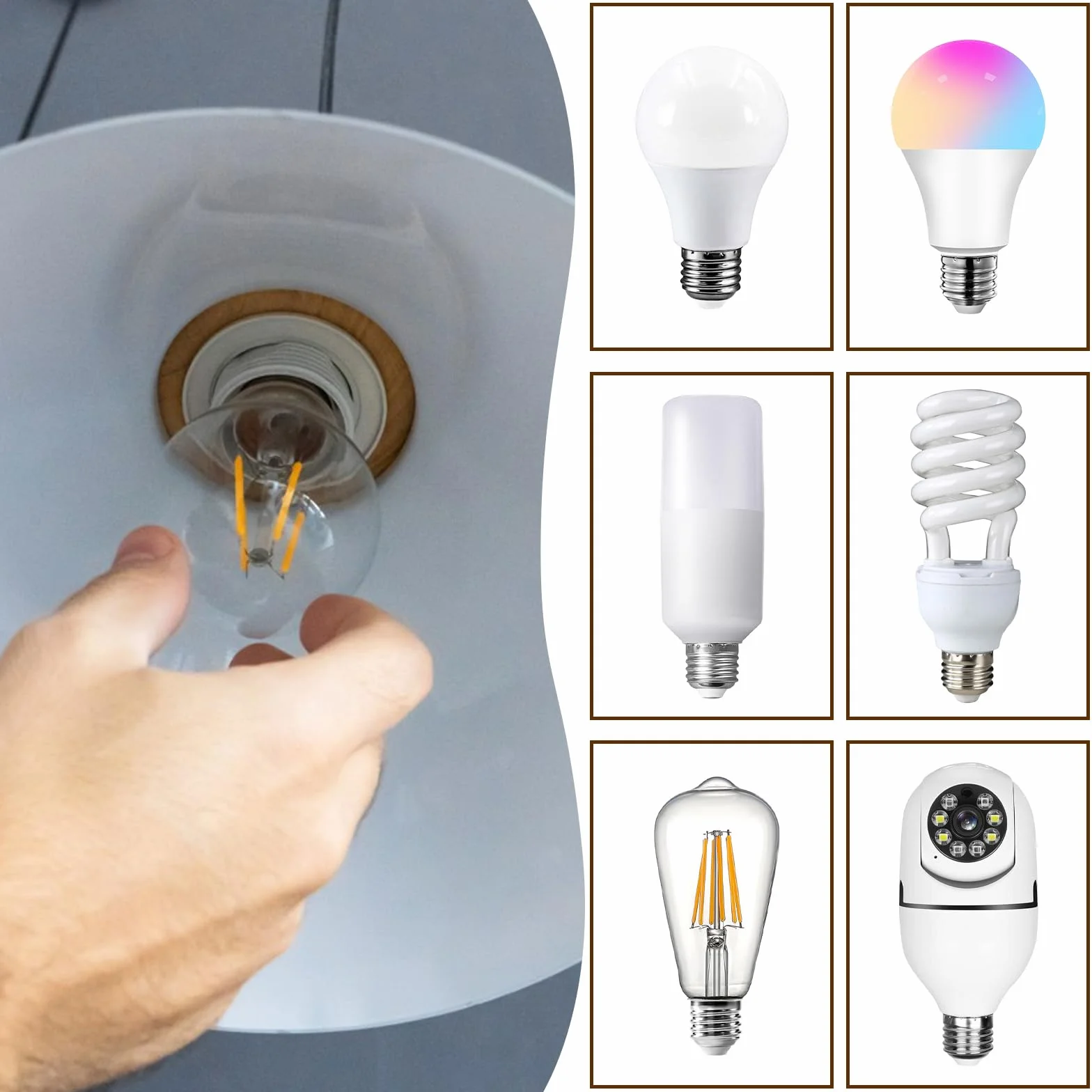 Oprawka E27, 6 sztuk, oprawki lamp w stylu vintage do przykręcania, oprawka żarówek E27, uniwersalne podstawy lamp do lamp LED, białe