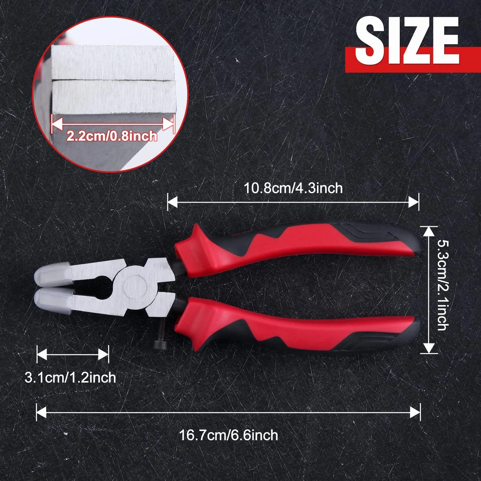 LEONTOOL Szczypce do łamania szkła 15 cm płaskie szczękowe z gumowymi końcówkami