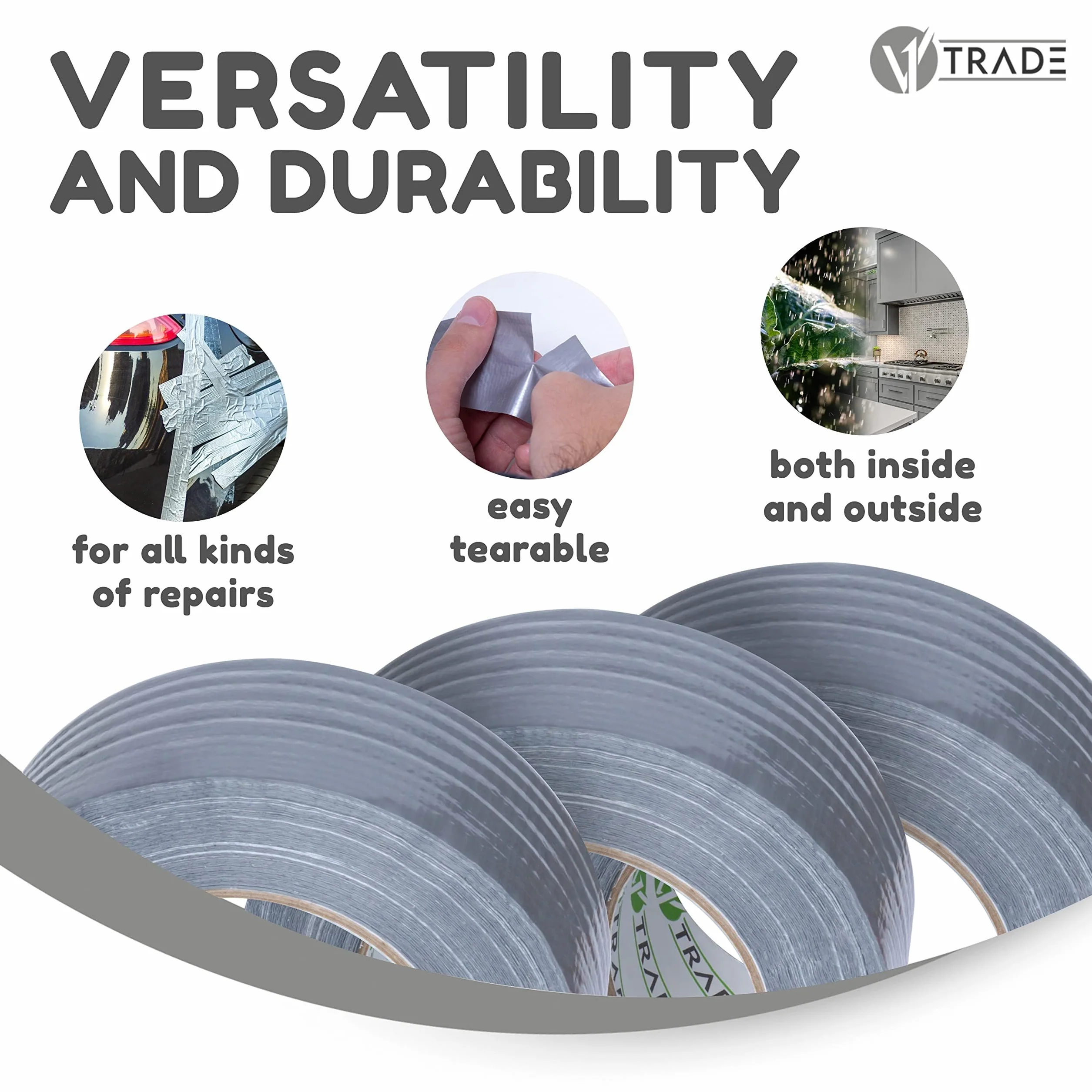 Taśma klejąca pancerna srebrna 48 mm x 50 m Duct Tape 2 sztuki