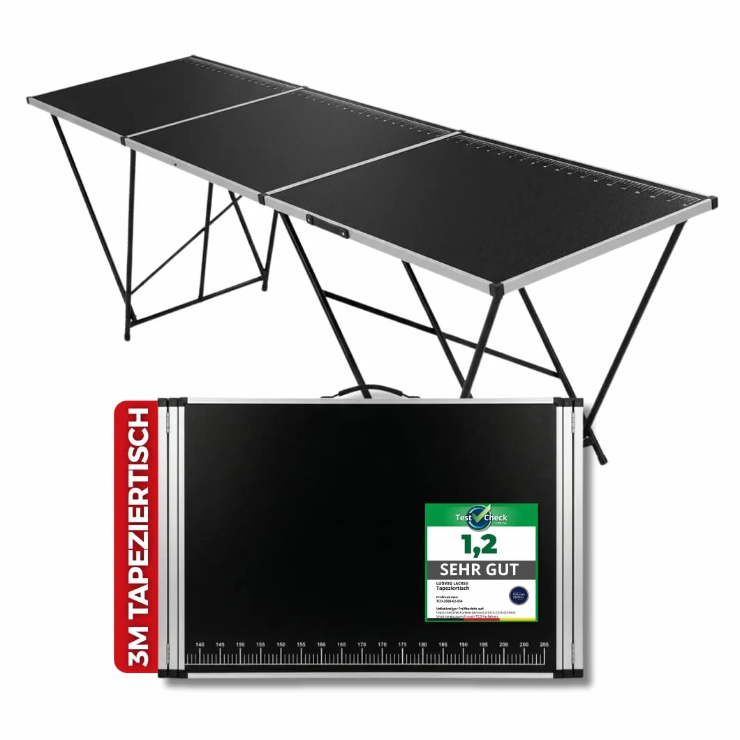Ludwig Lacke® składany stół do tapetowania 3-częściowy zestaw 90 kg 100 x 60 cm