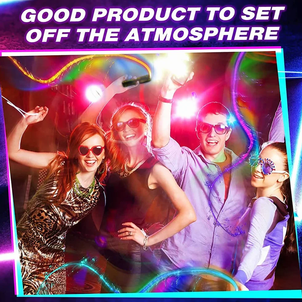 Fiber Optic Whip Dance LED 360° 7 Colors 36 Light Effects Party Disco