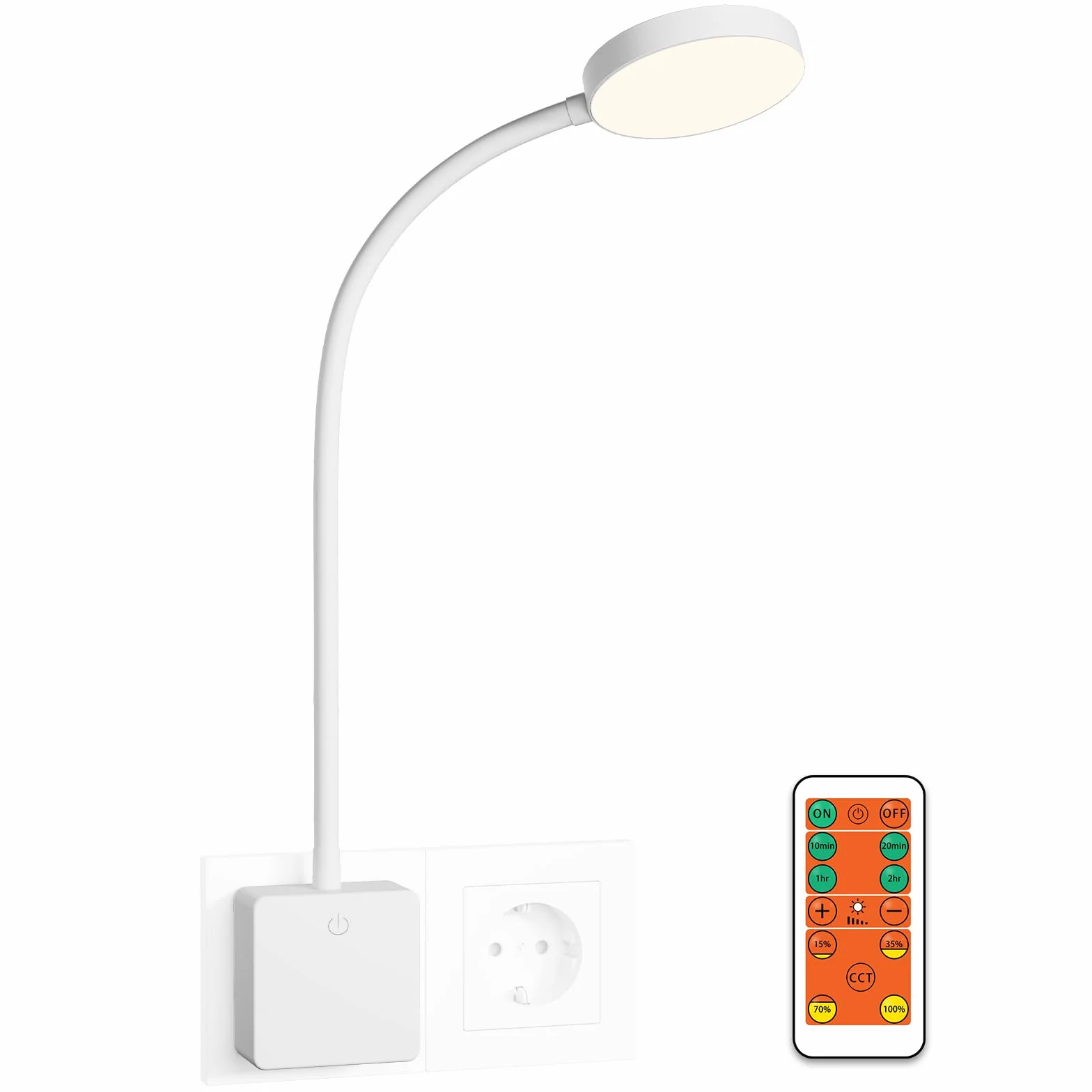 ENUOTEK LED Lampa Ścienna z Pilotem, 3 Kolory, Dimming, Timer