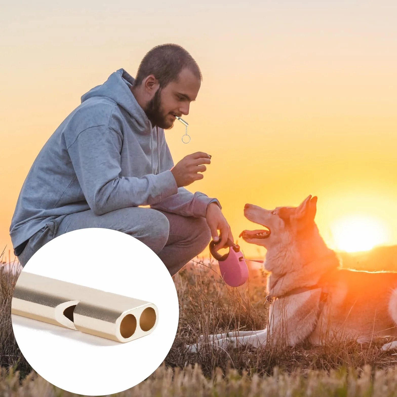 flintronic Gwizdek ratunkowy, metalowy gwizdek bezpieczeństwa, gwizdek sygnalizacyjny z breloczkiem do kluczy, na kemping, do survivalu, w sytuacjach awaryjnych, podczas treningu, na zawody – złoty/srebrny/czarny