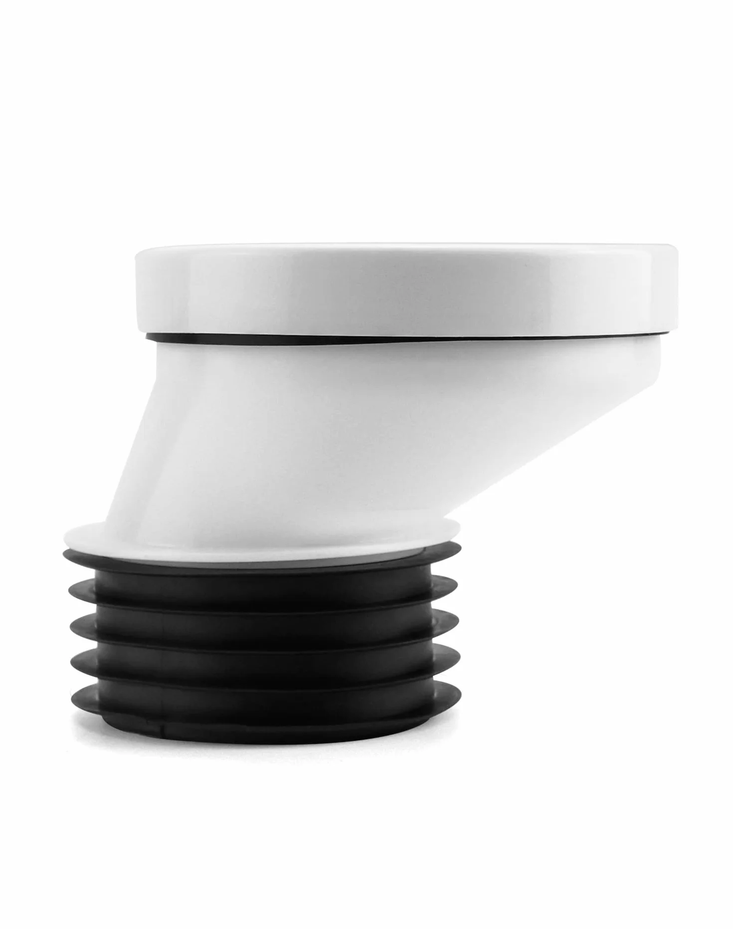 QWORK 50 mm przesunięcie rury przyłączeniowej do WC, tworzywo sztuczne białe