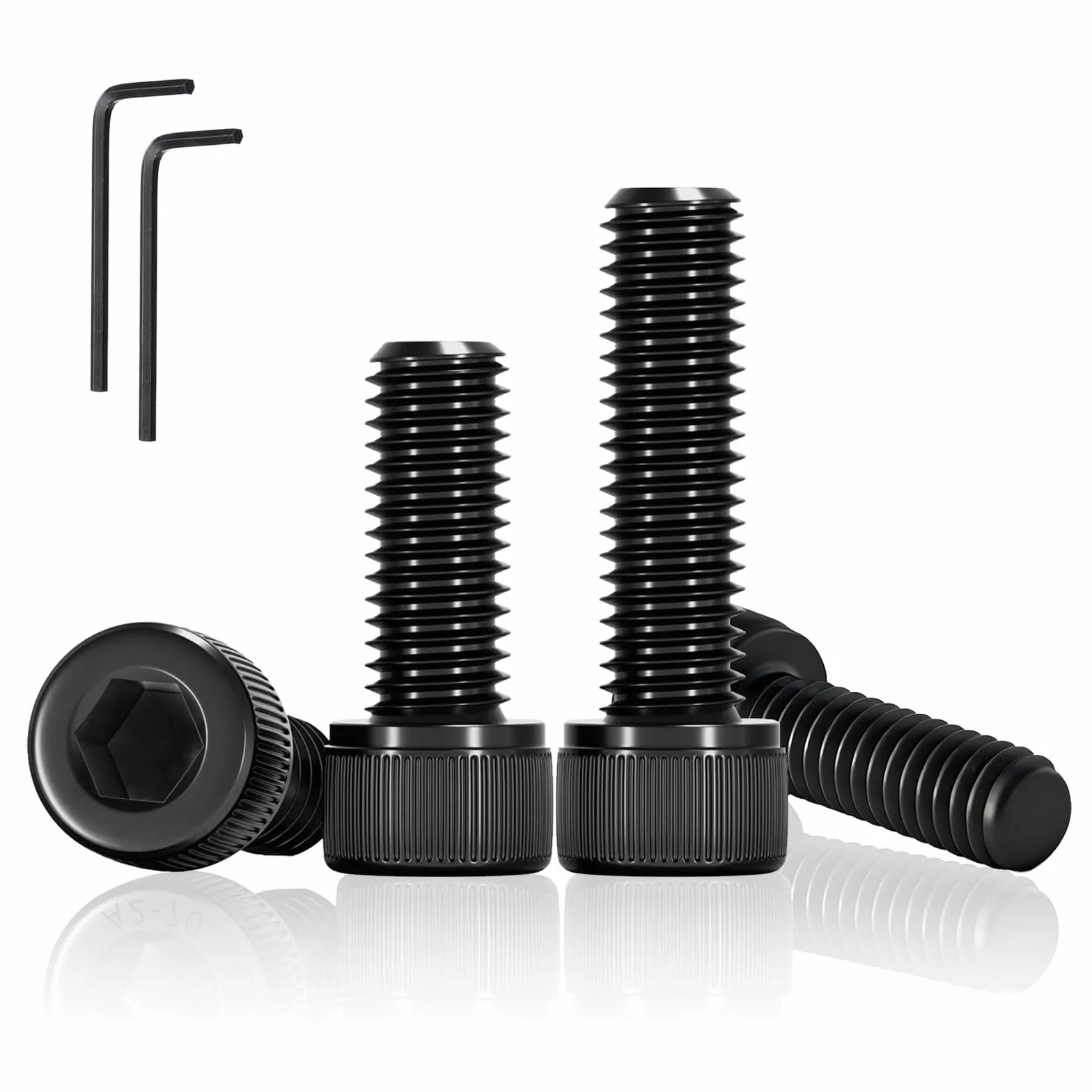 Śruby M3 x 10 mm z łbem cylindrycznym sześciokątnym, czarne, zestaw śrub i nakrętek