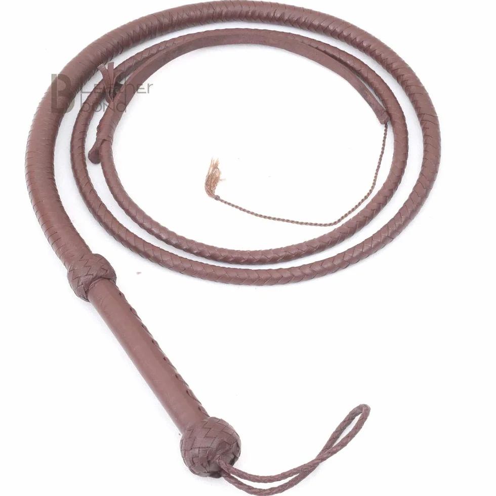 Indiana Jones styl 15 stóp 8 warkocz ciemnobrązowy skórzany bulwhip prawdziwa skóra bydlęca bull whip