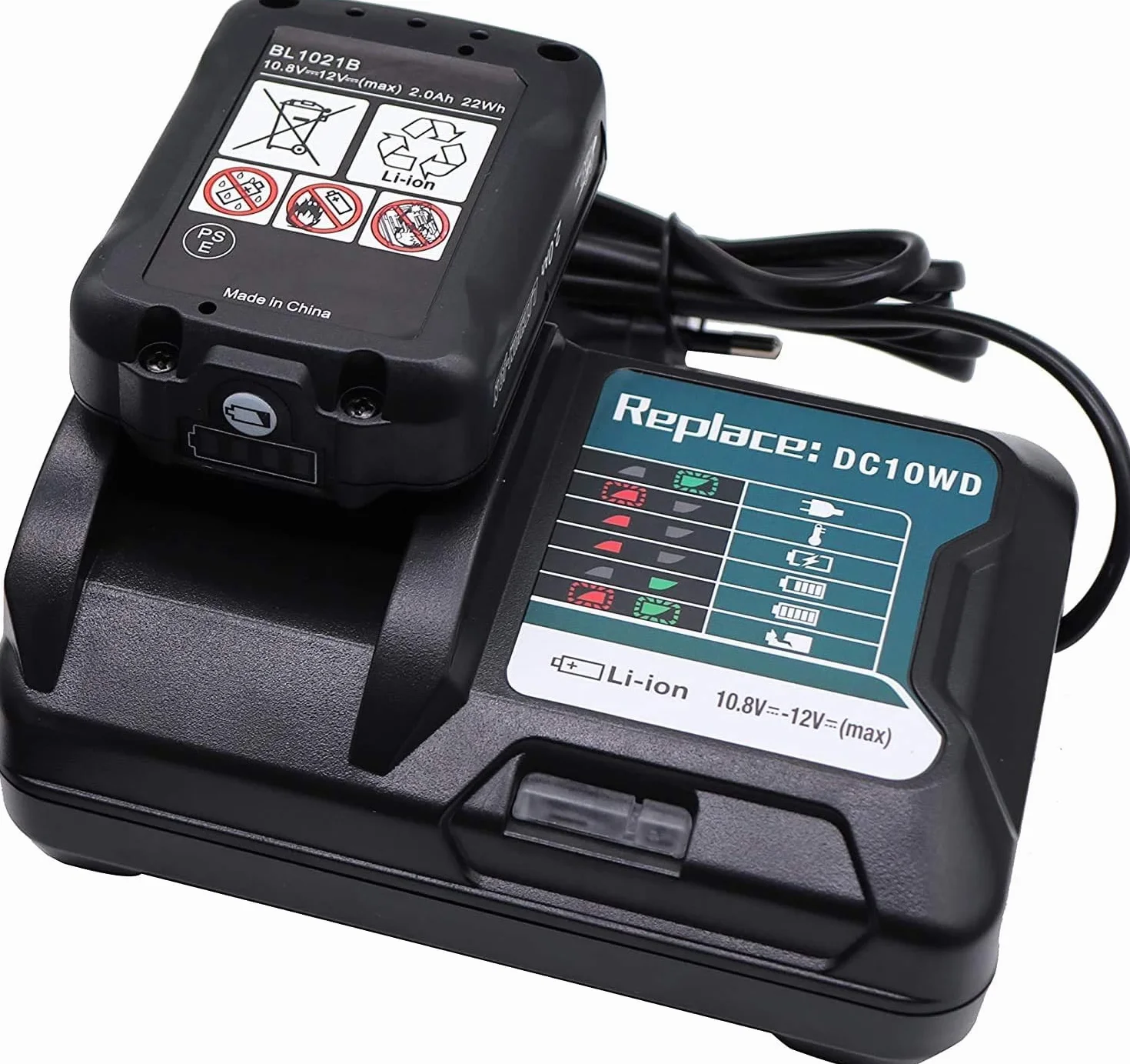 Makita 12V CXT Bateria i Ładowarka BL1021B BL1016 BL1041B