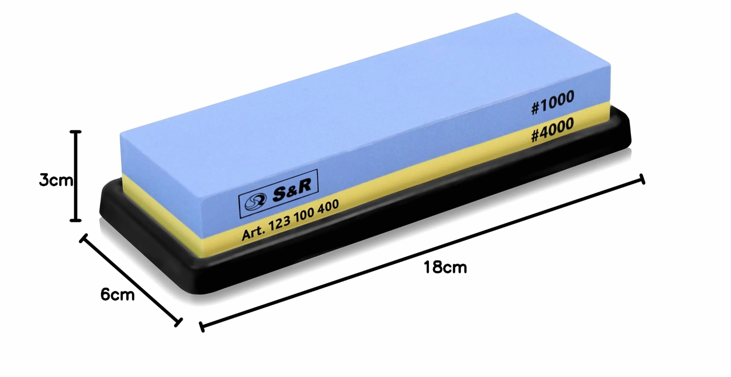 S&R dwustronny kamień do ostrzenia 18 x 6 x 3 cm 1000/4000 korund