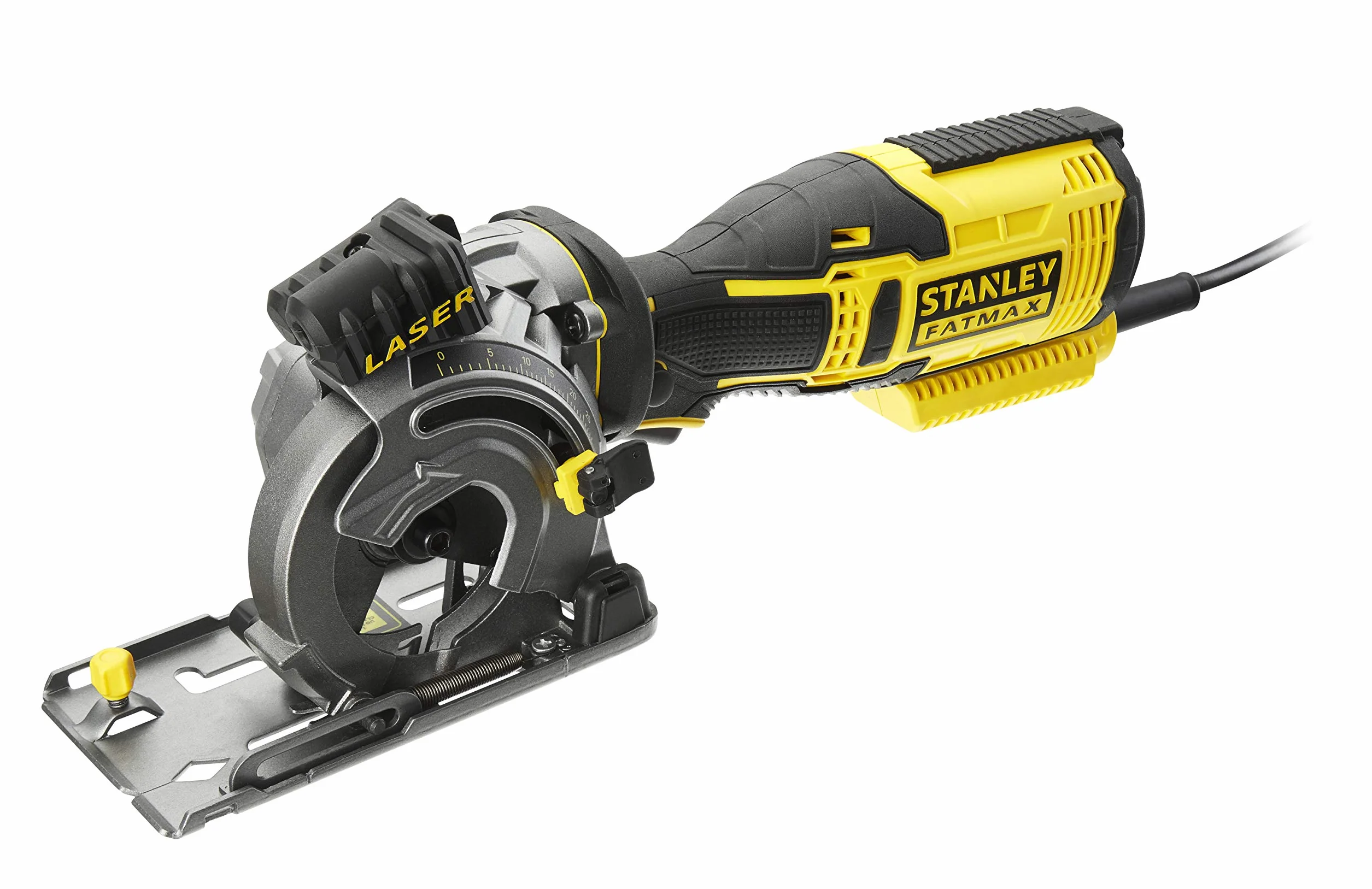 Stanley FatMax FME380K kompaktowa ręczna pilarka tarczowa 650 W, metalowa przekładnia, laser, ogranicznik równoległy, zestaw z walizką