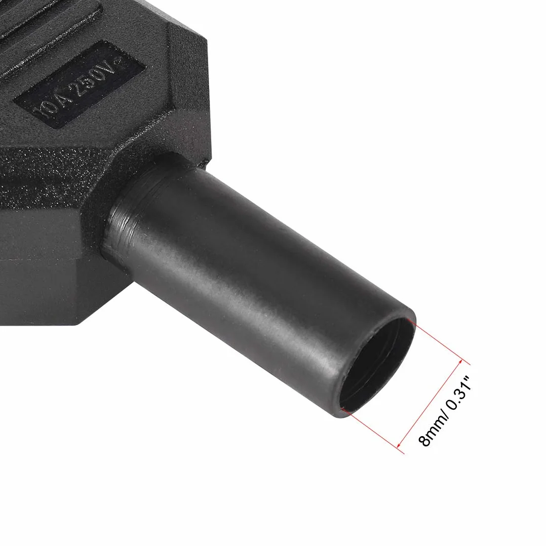 PATIKIL IEC320 C14 Gniazdo Złącza AC250V 10A 3 sztuk Czarny