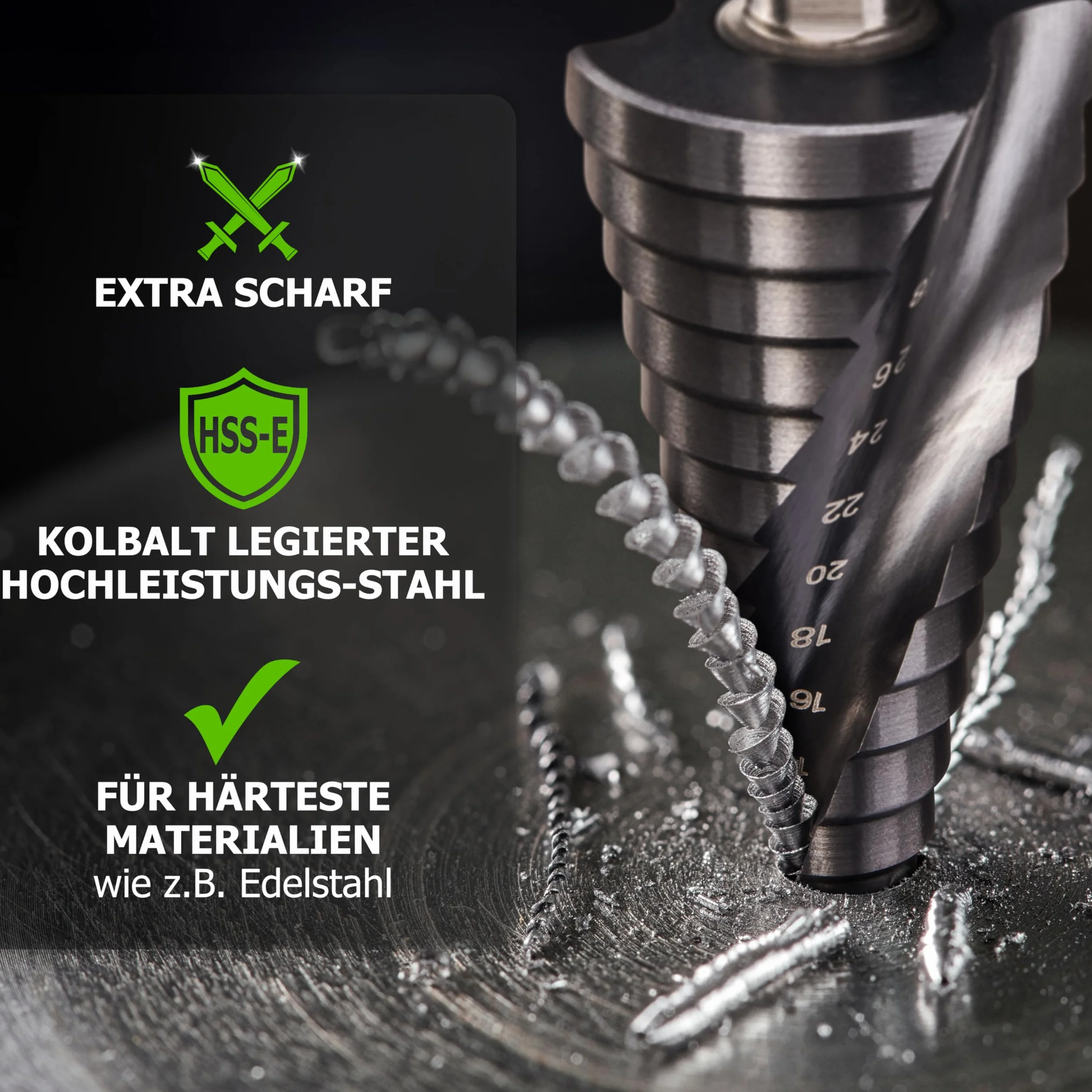 Pinava Wiertło stopniowe HSS Cobalt Pro TiAIN do stali nierdzewnej metalu drewna tworzywa sztucznego