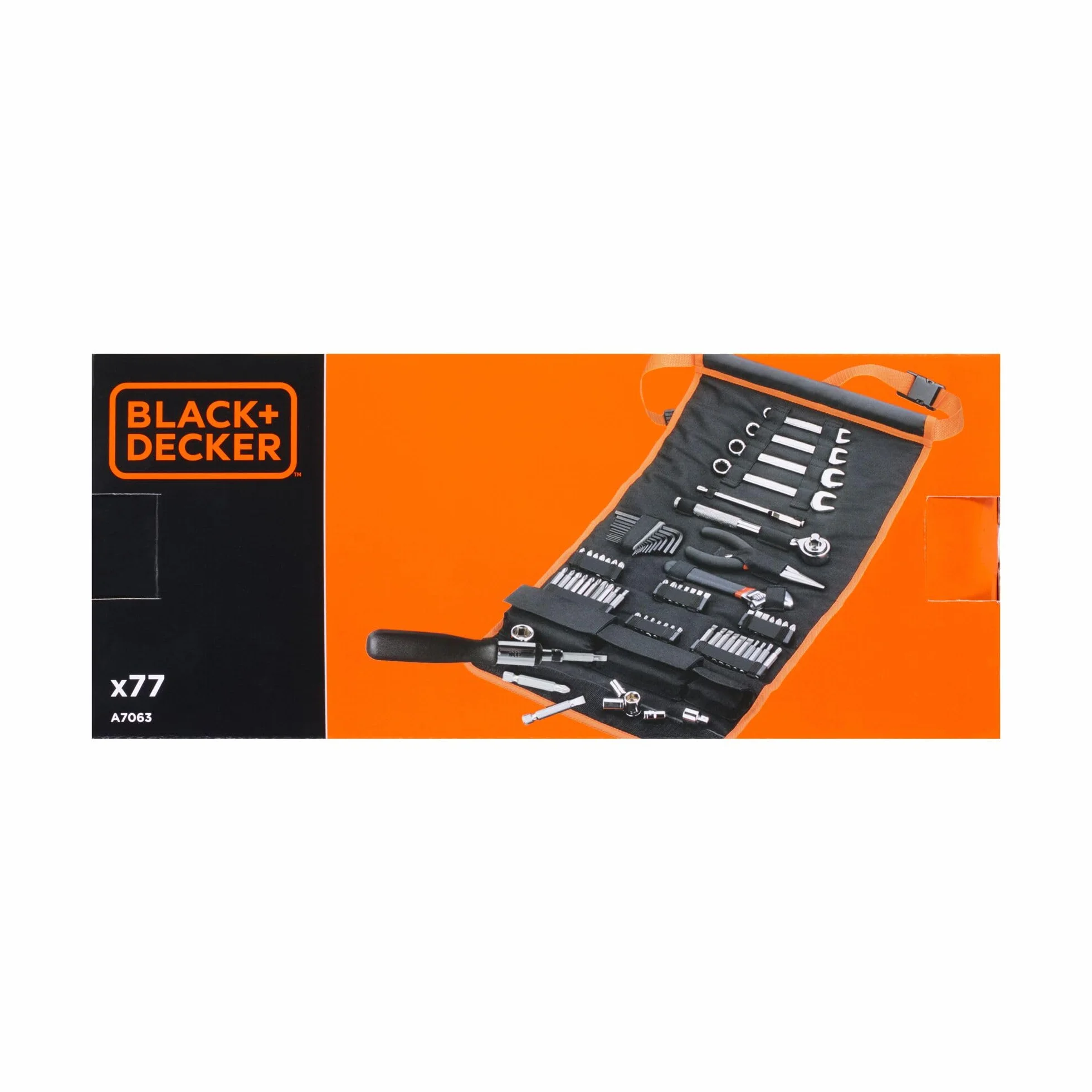 Black+Decker 77-częściowy zestaw narzędzi w torbie do zwijania A7063