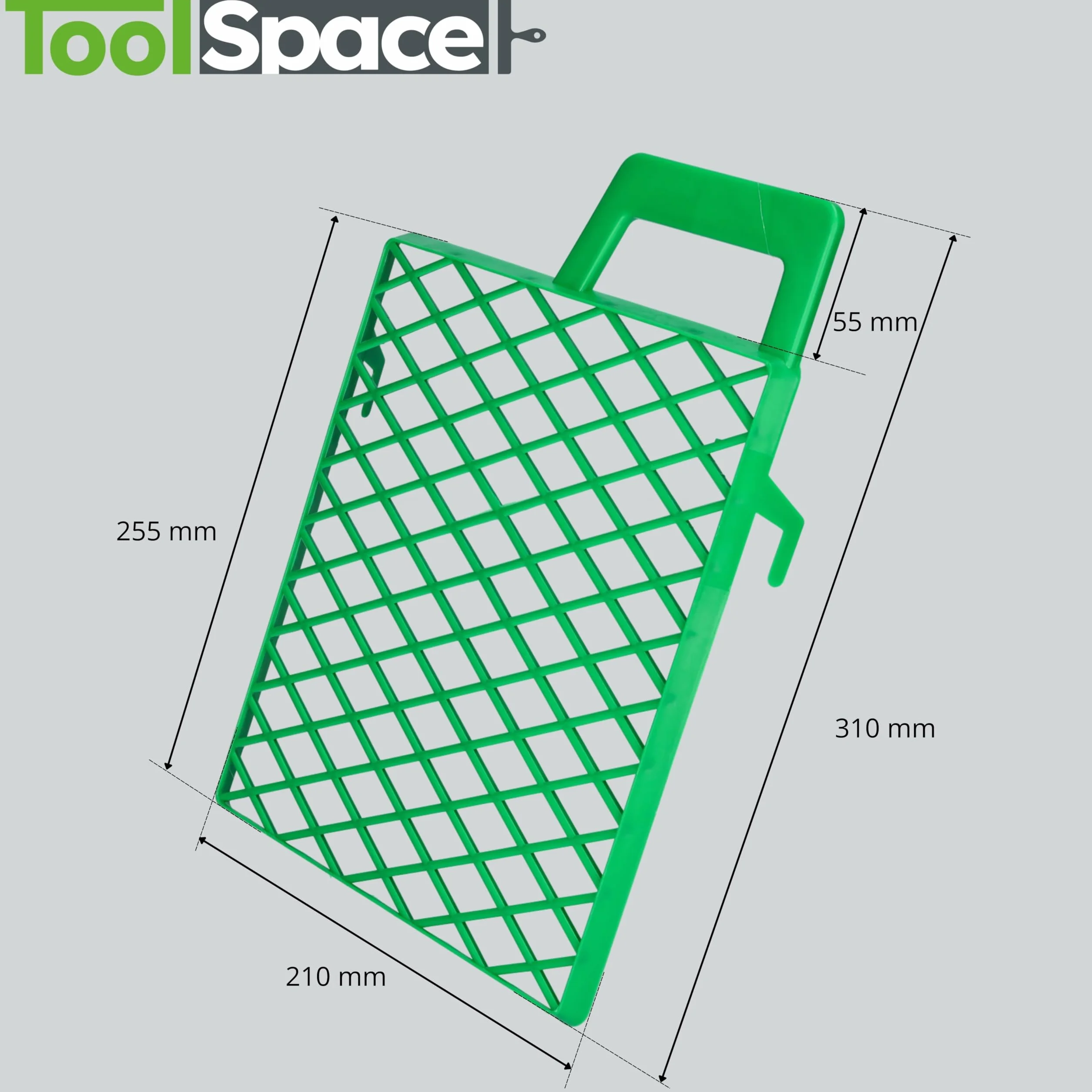 ToolSpace 10x Kratka Malarska 21 x 25,5 cm - Zielony - Wytrzymaly plastik, Kratka zgarniająca do farb, Kratka ociekowa mała, Do wałków malarskich, Krata malarska, Odciskanie nadmiaru farby