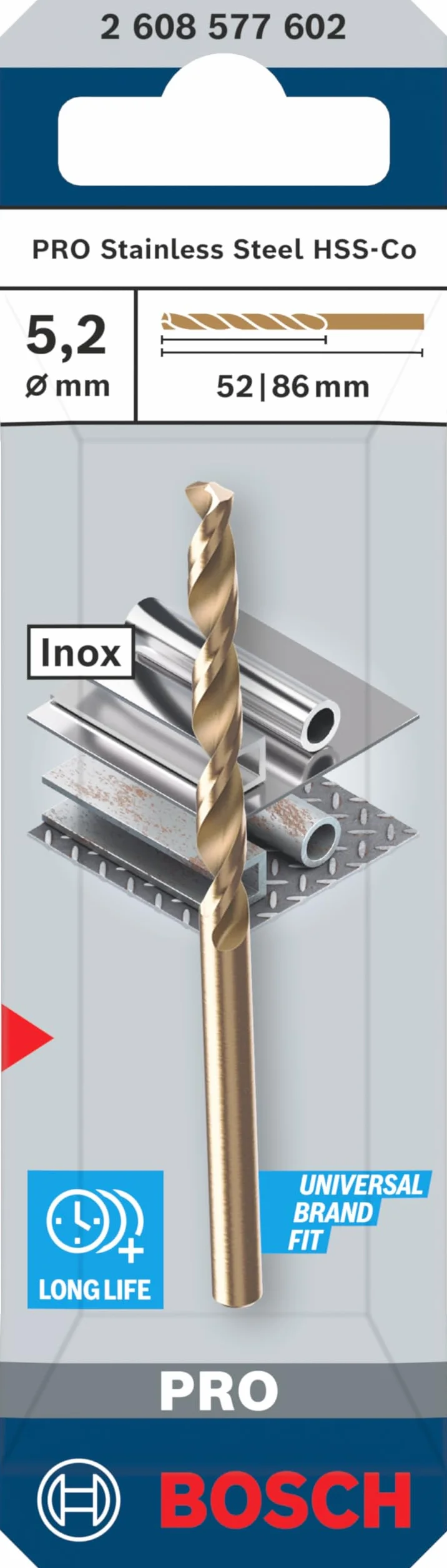 Bosch Wiertło PRO HSS-Co 5,20 mm Stal nierdzewna