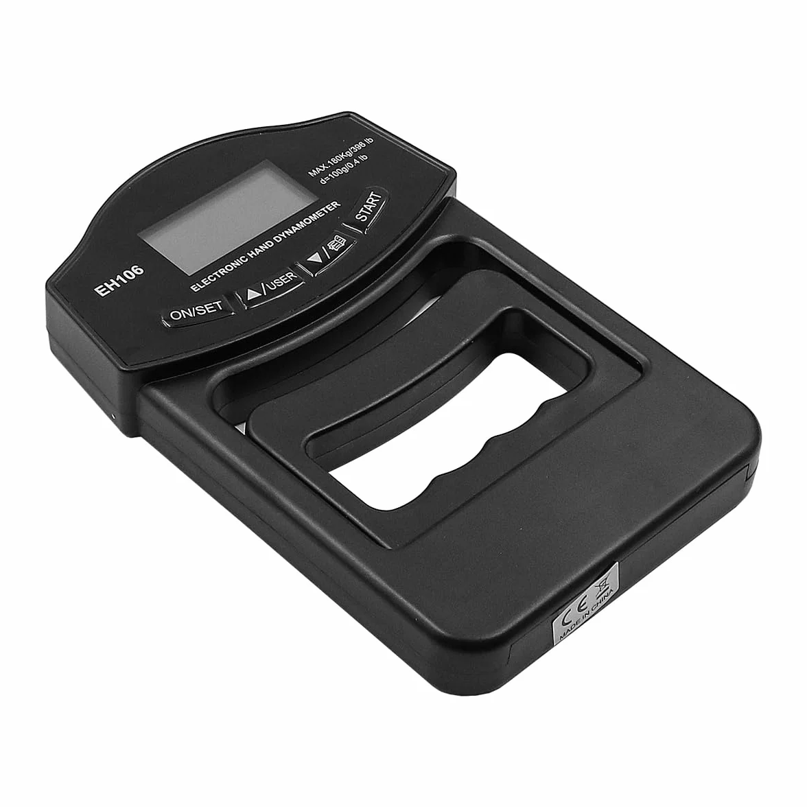Cyfrowy dynamometr ręczny 180 kg z ładowaniem USB, jasny ekran LCD