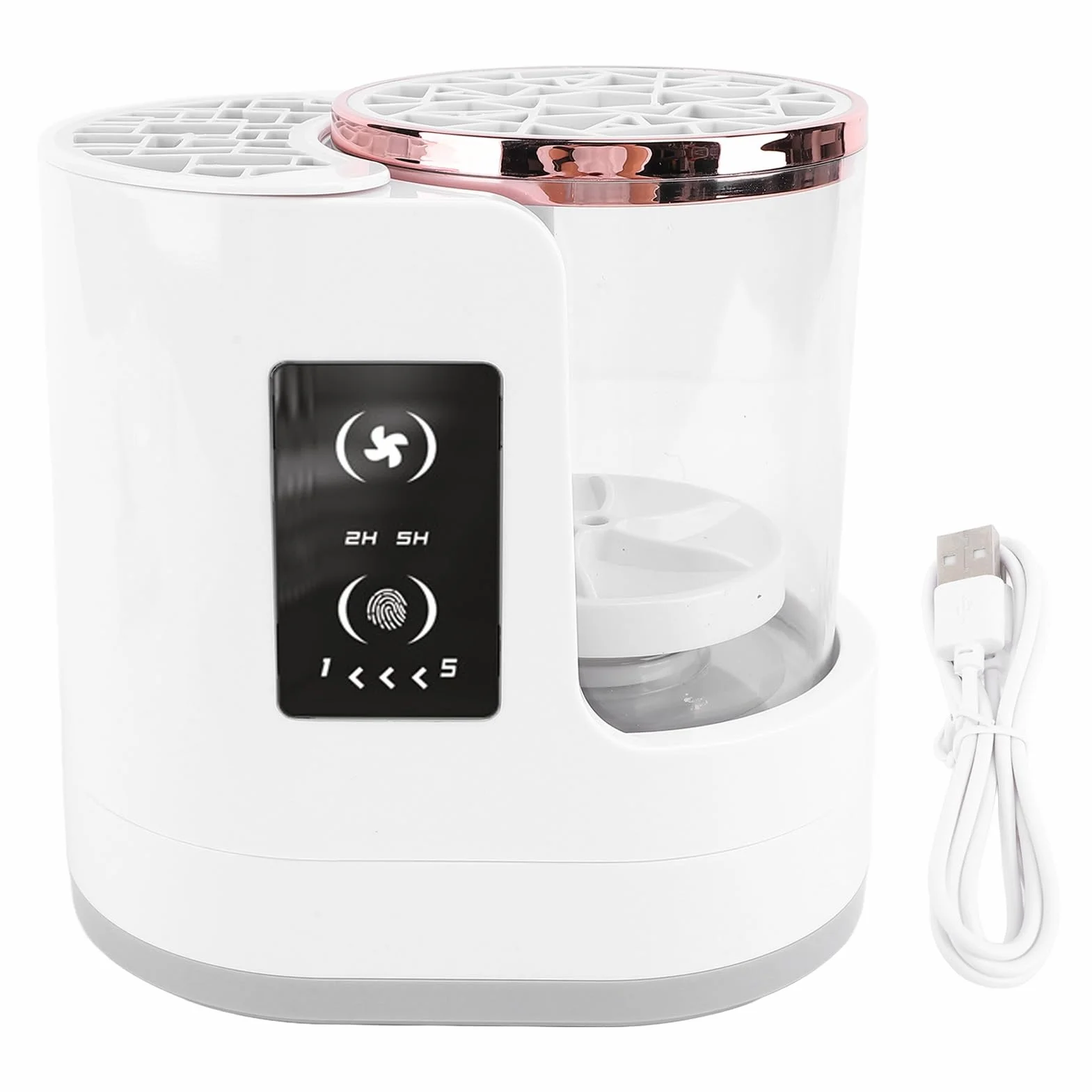 Elektryczny środek do Czyszczenia Pędzli do Makijażu, Odłączana Maszyna do Czyszczenia Pędzli do Makijażu USB 850 Obr./min, Timer 2H 5H Automatyczna Suszarka do Czyszczenia