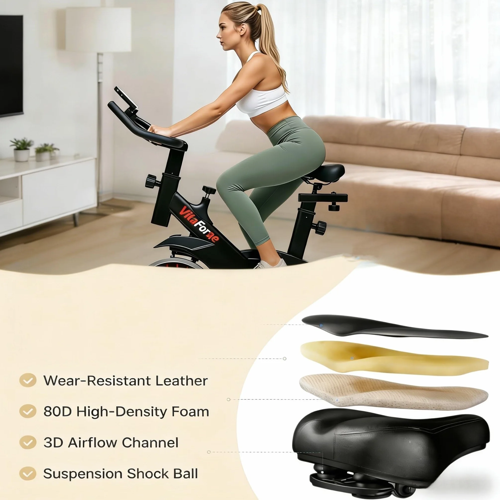Domowy rower stacjonarny cichy z regulowanym oporem magnetycznym, regulowaną wysokością, sprzęt do treningu cardio w domu, z uchwytem na tablet, wytrzymały i przenośny rower do odchudzania i fitnessu.