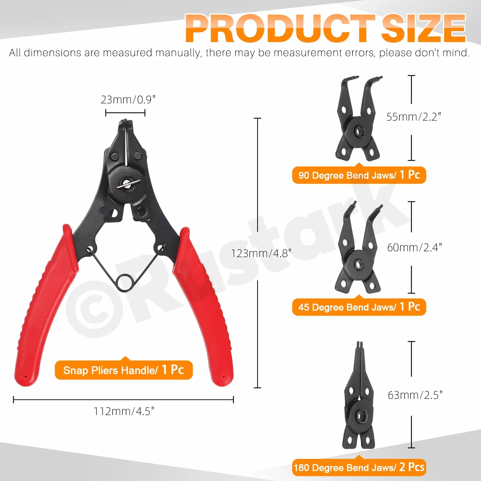 312Pcs 4 w 1 Szczypce do pierścieni osadczych M1.5-M10 E-Clip M4-M28 C-Clip z pęsetą