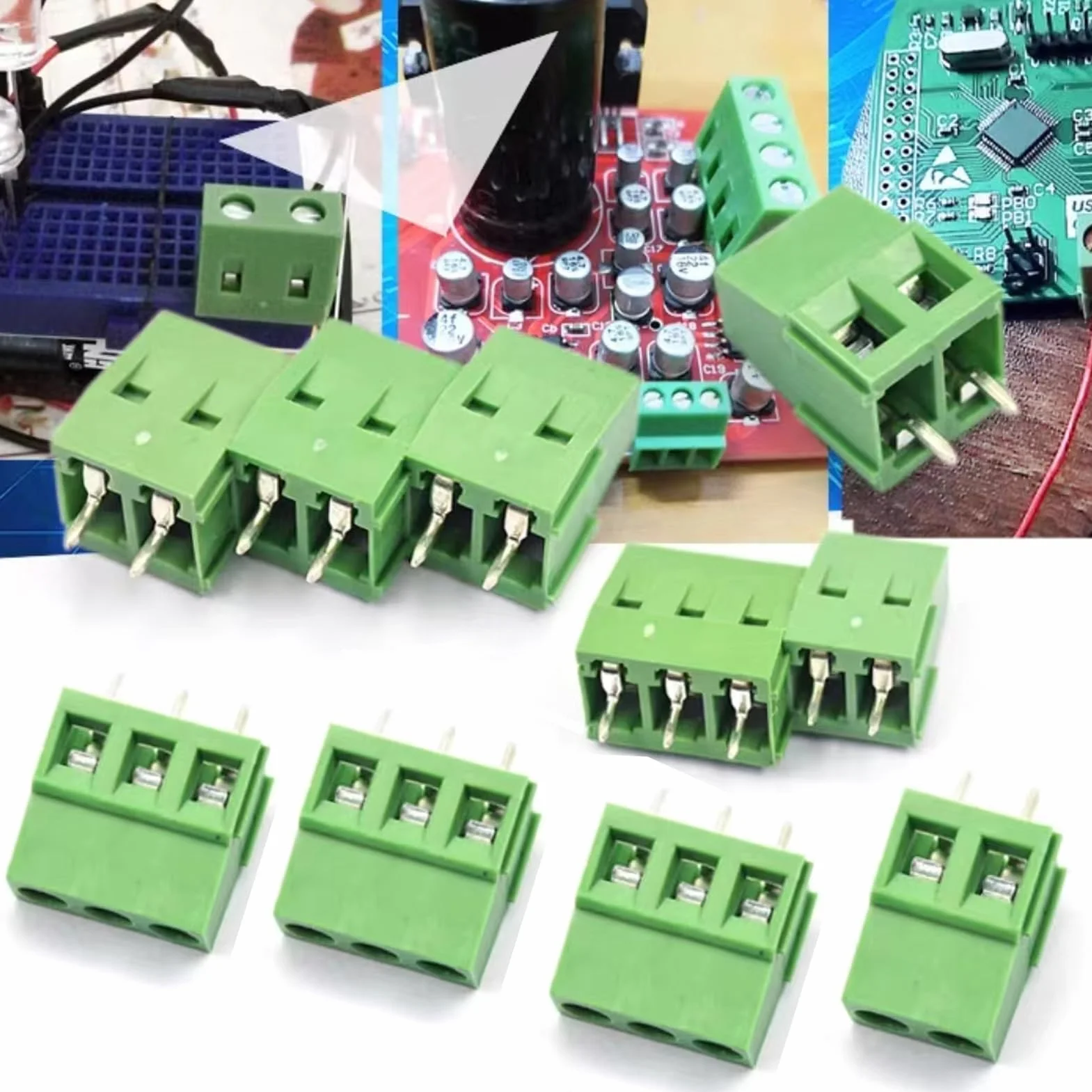 Złącza terminali śrubowych 5,08 mm 2-pinowe 5 mm 3-pinowe do PCB Arduino DIY zestaw