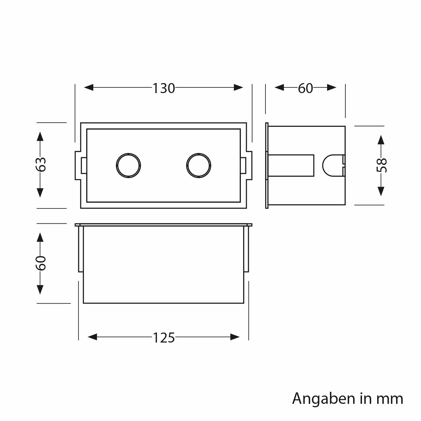 ledscom.de Lampa ścienna wpuszczana LED ZIBAL, downlight IP65 140x70mm 3,3W 209lm ciepła biel