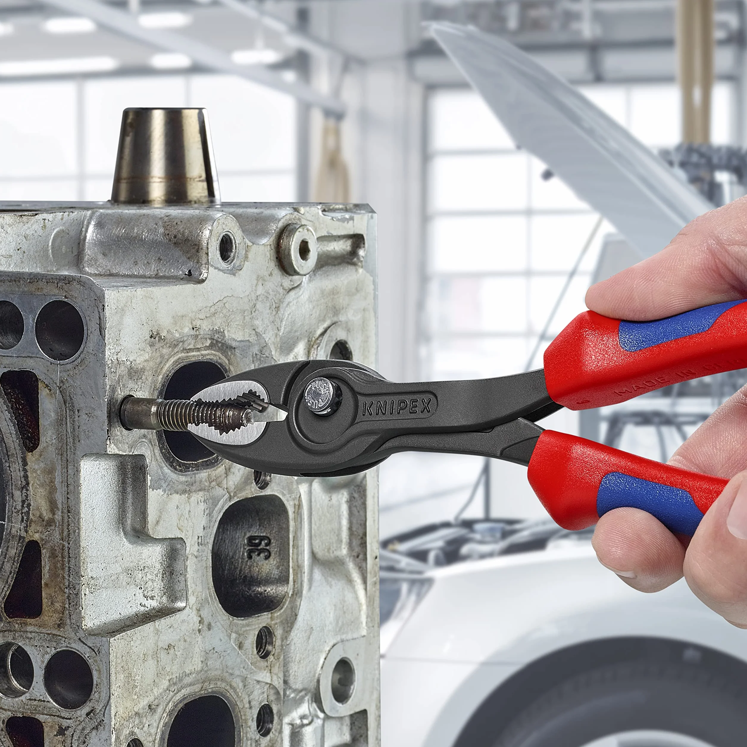 KNIPEX TwinGrip szczypce 200 mm 82 02 200 z funkcją chwytu od czoła i z boku fosforanowana szara Comfort