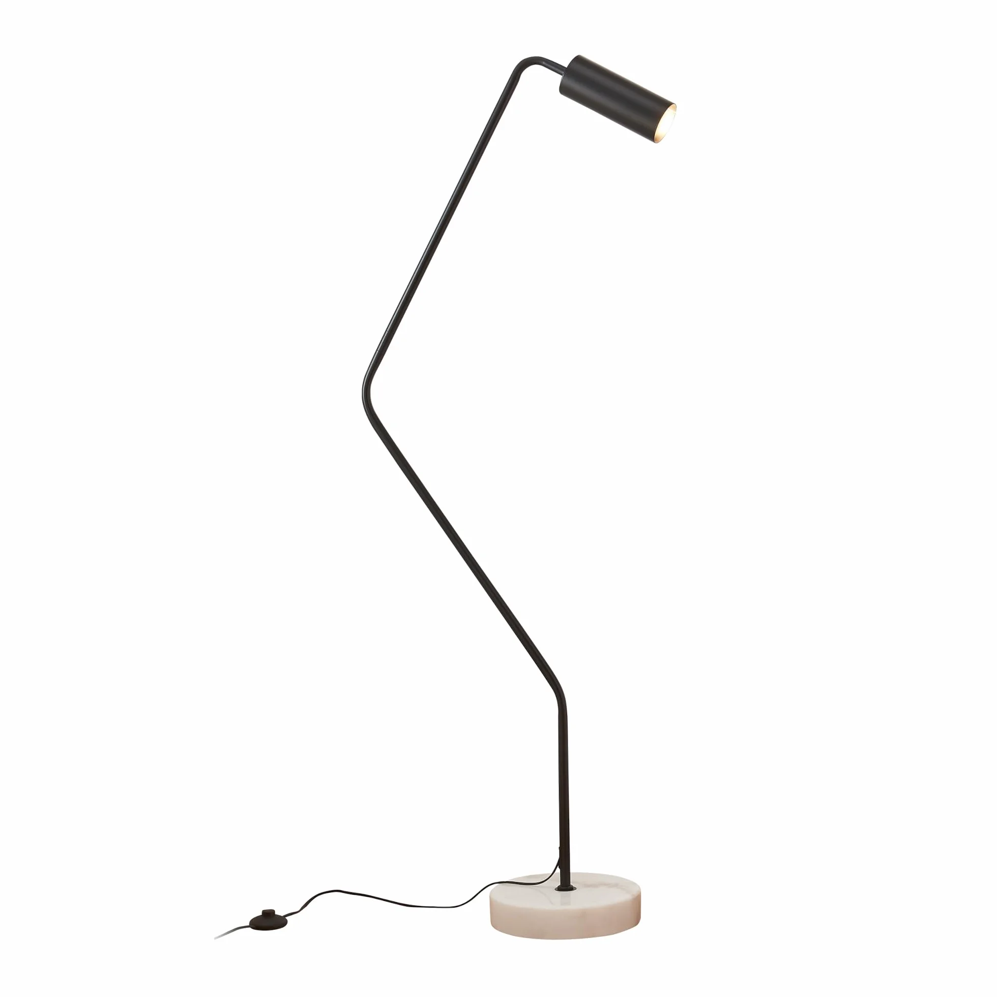 lux.pro Lampa podłogowa GU10 metal marmur biały czarny z przełącznikiem nożnym
