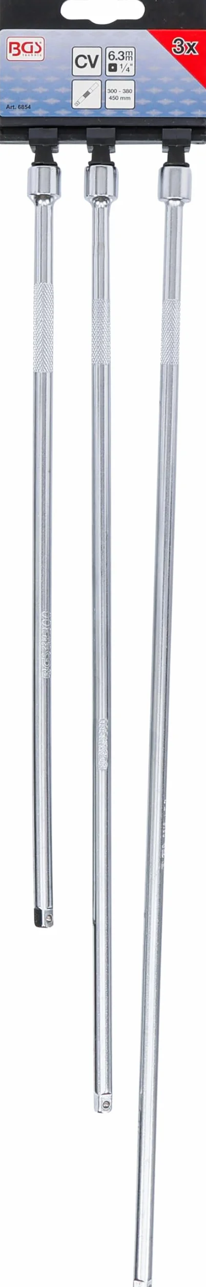 BGS 6854 Zestaw przedłużek 6,3 mm 300 380 450 mm 3 szt.