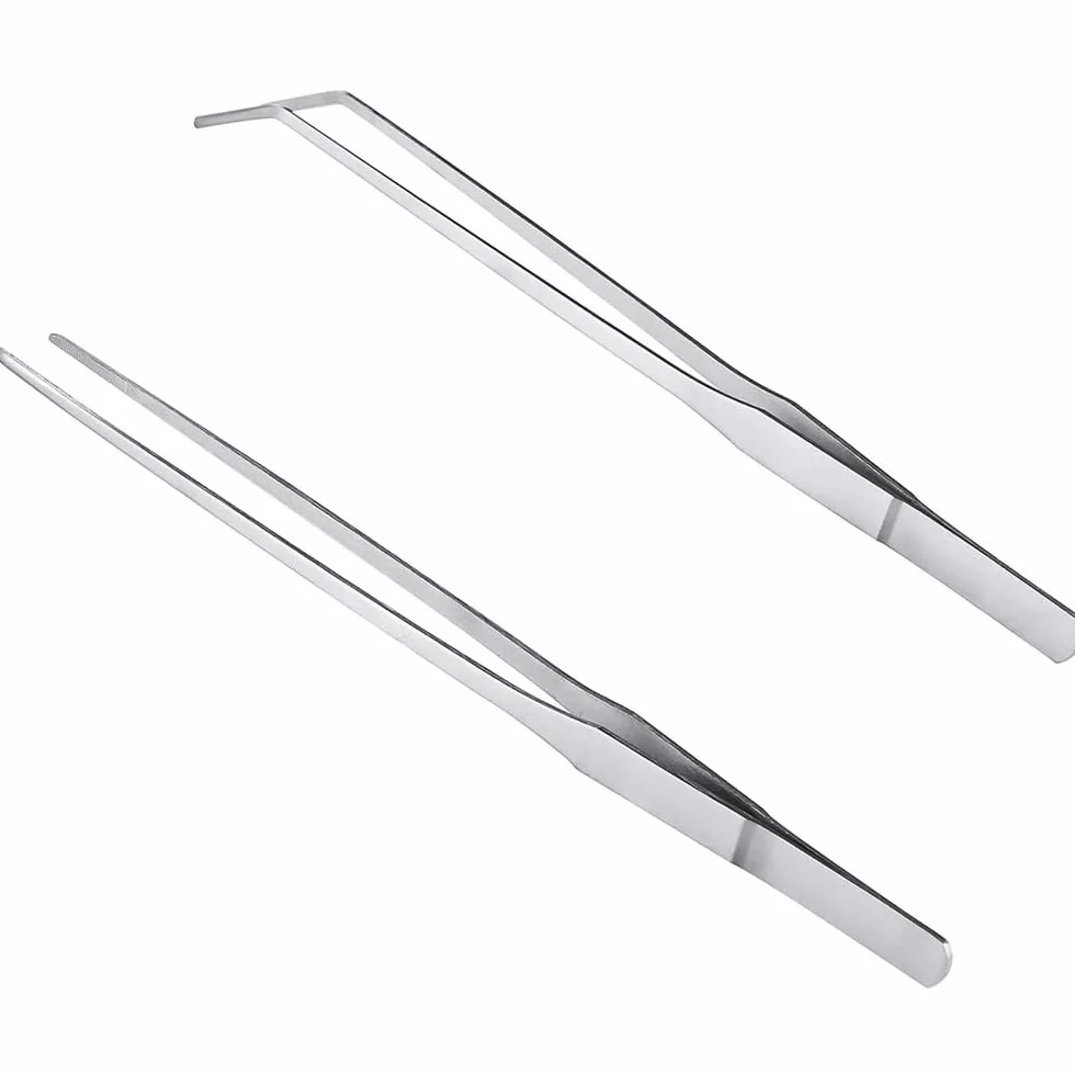 Pincety ze stali nierdzewnej 27 cm 10,6 cala 2 sztuki prosta zakrzywiona precyzyjna