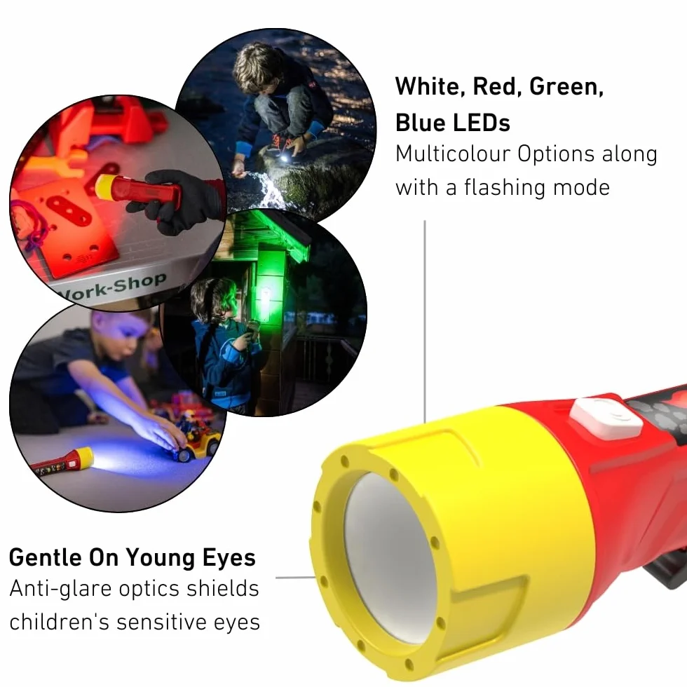 Ledlenser KidBEAM4 latarka dziecięca strażak 4 kolory LED zasilanie AAA 72 g z klipsem do kieszeni automatyczne wyłączanie