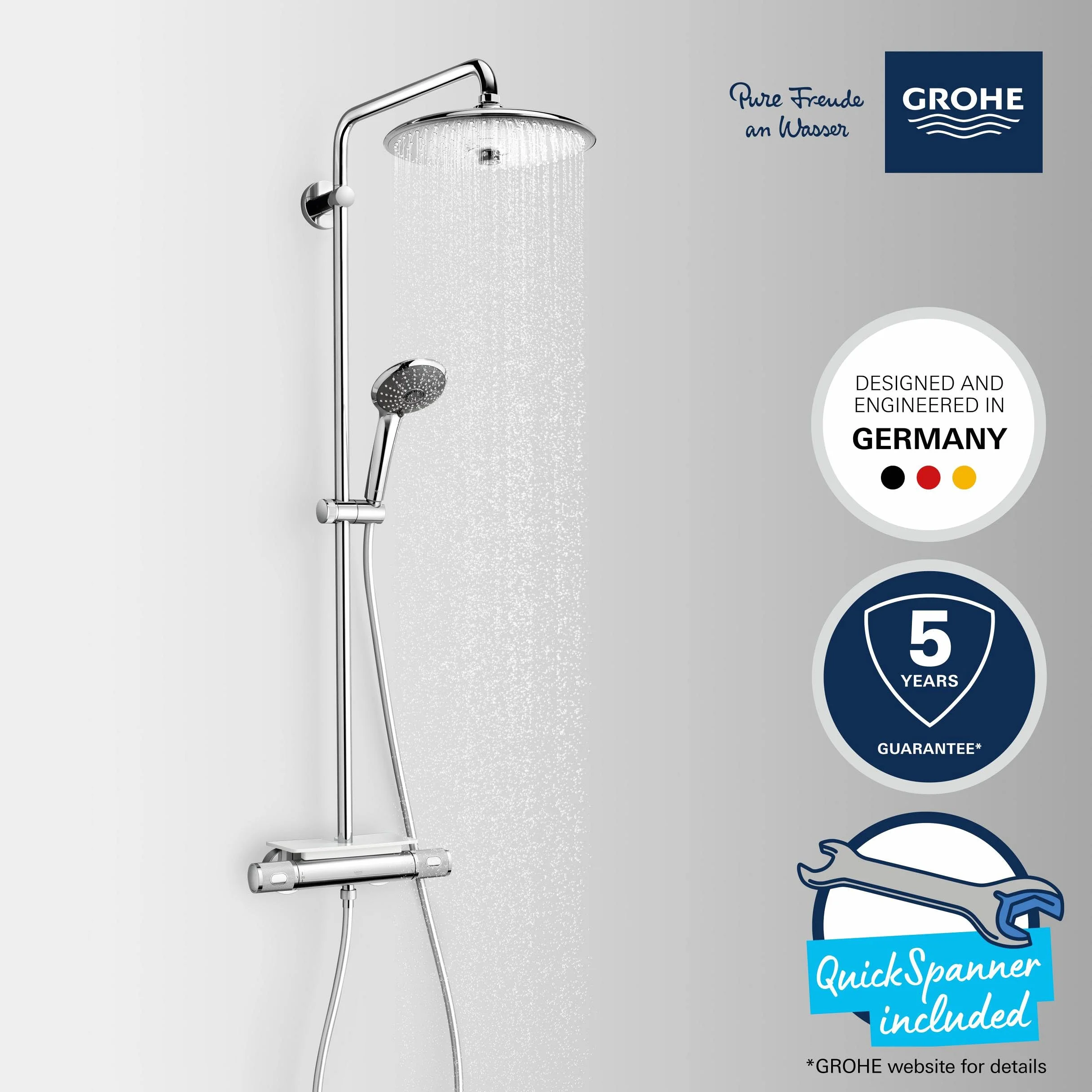 Grohe Vitalio Joy 260 Zestaw Prysznicowy Srebrny Ø 260mm