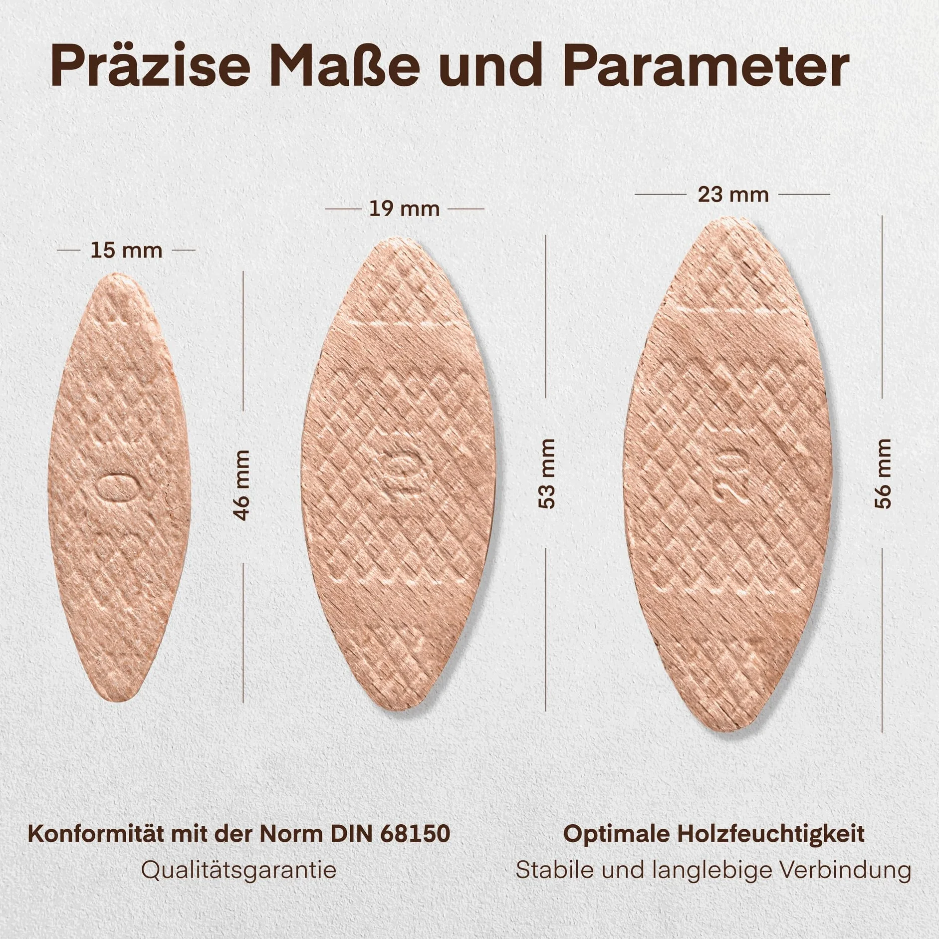SOLID 500 sztuk kołków rozporowych płaskich do drewna, rozmiar 20, drewno bukowe