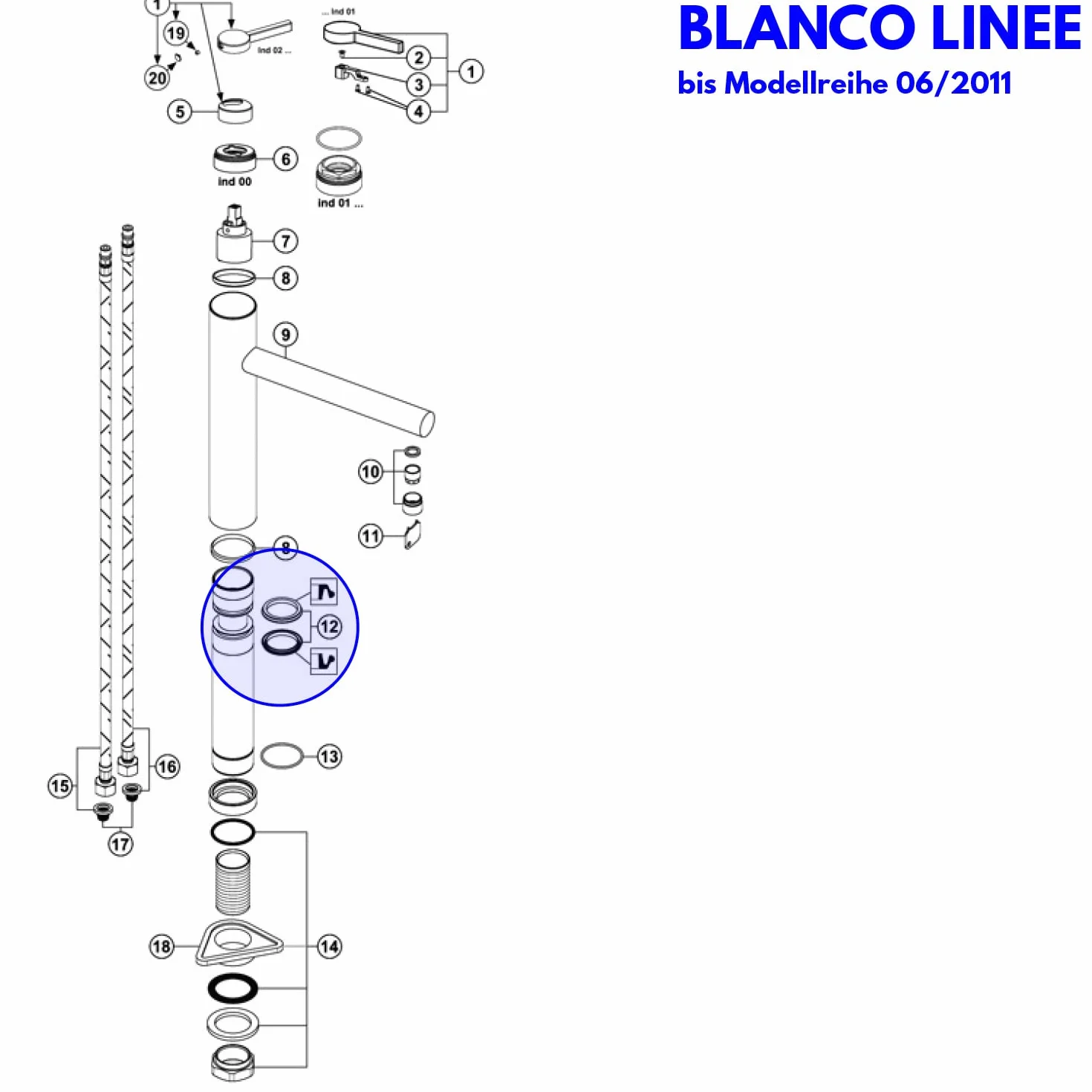 BLANCO Uszczelki korpusu 2 sztuki NF 128600 do armatury ALTA LINEE TALOS