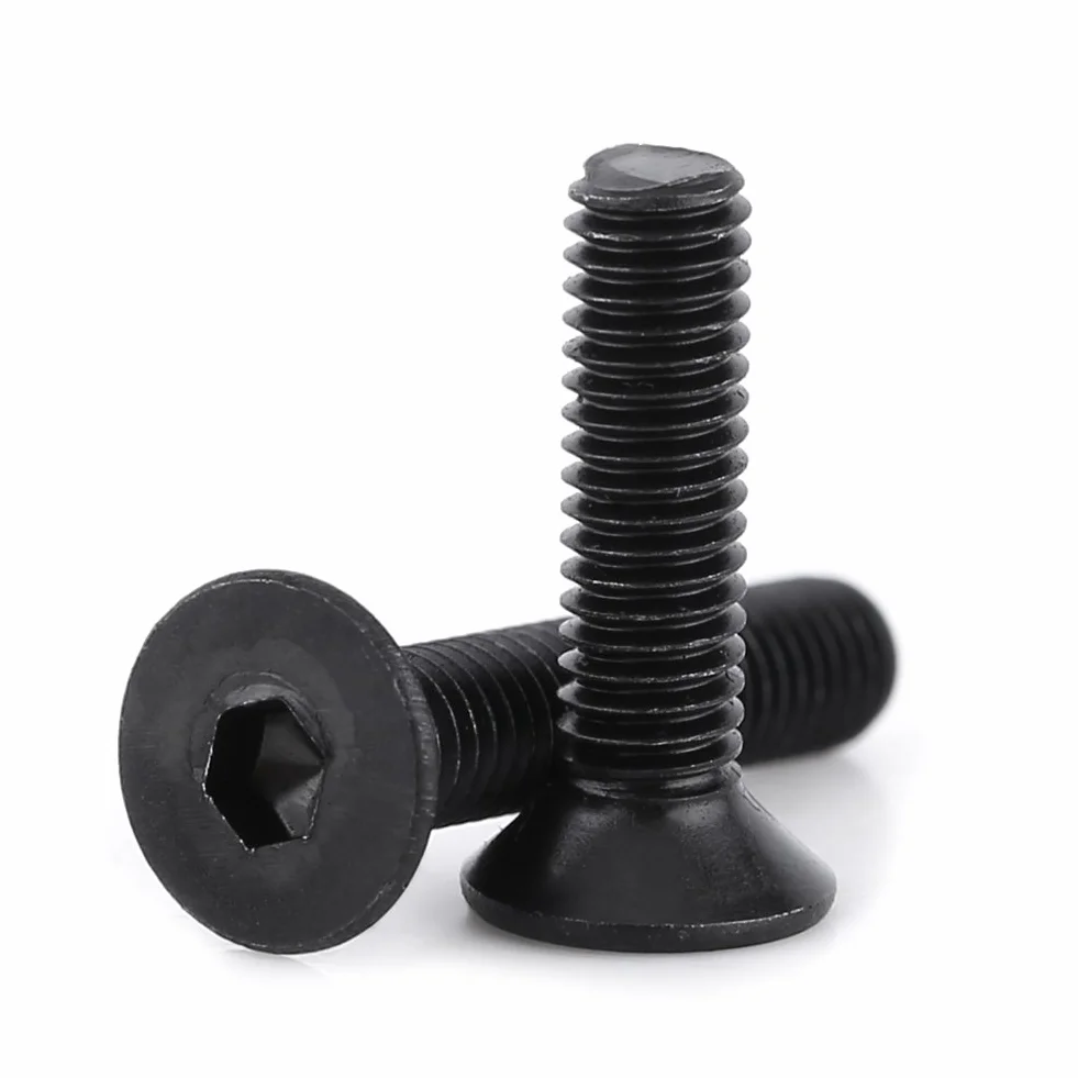 Zestaw śrub M3 z łbem sześciokątnym i stożkowym, 200 szt., stal stopowa 10.9, 4-25mm